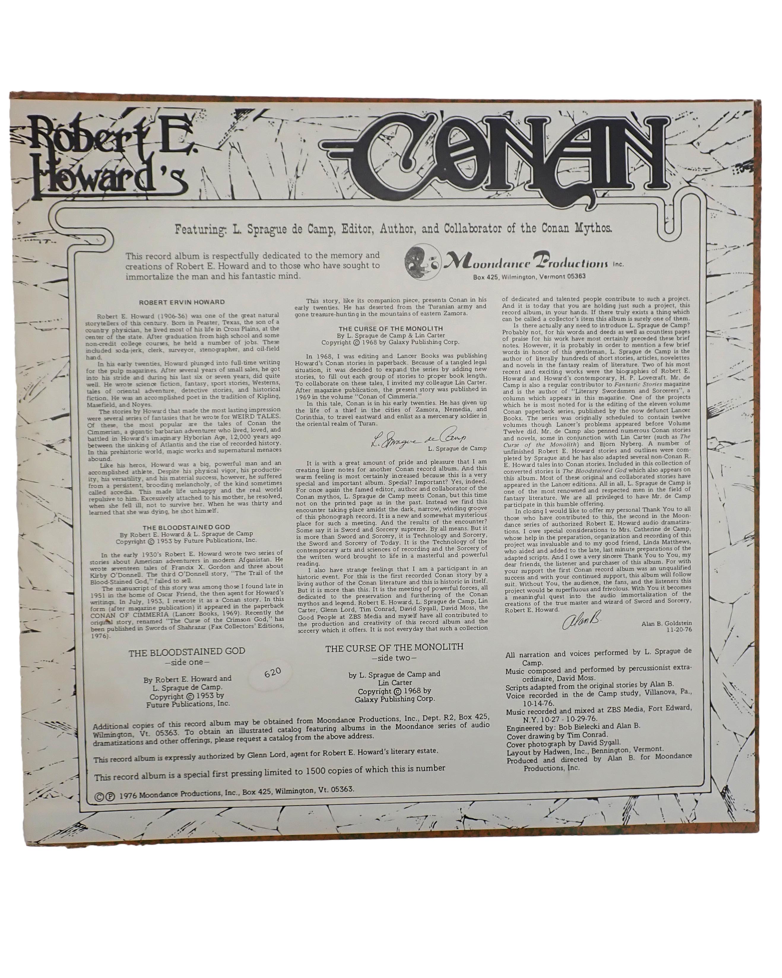 Robert E. Howard's Conan: The Bloodstained God / The Curse Of The Monolith - Vinyl Record