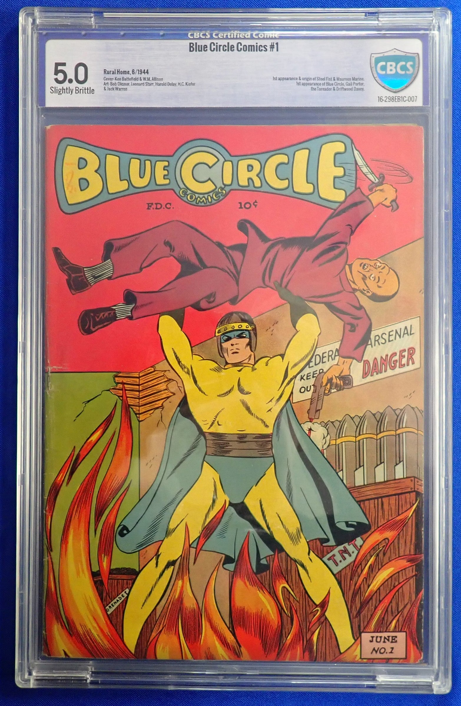 Blue Circle Comics #1 (1944) - CGC 5.0 - 1st & Origin of Steel Fist
