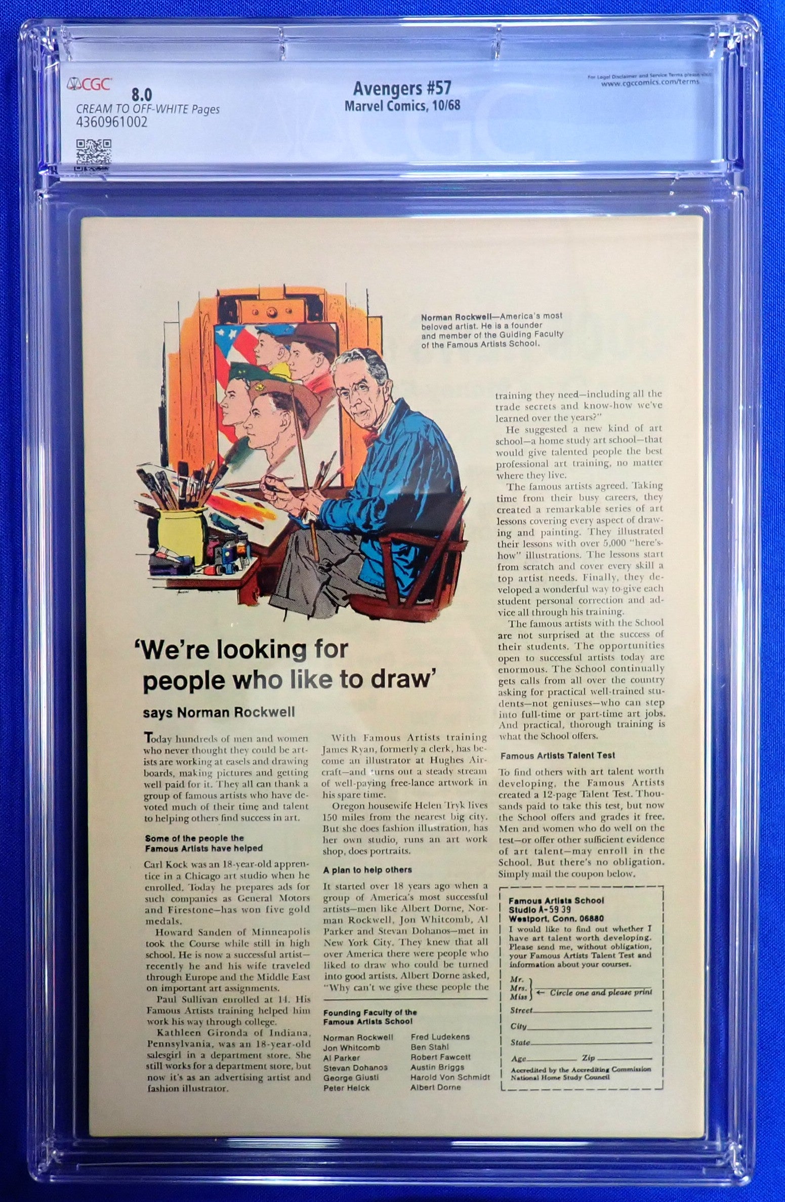 Avengers #57 (1968) - CGC 8.0 - 1st Silver Age Vision