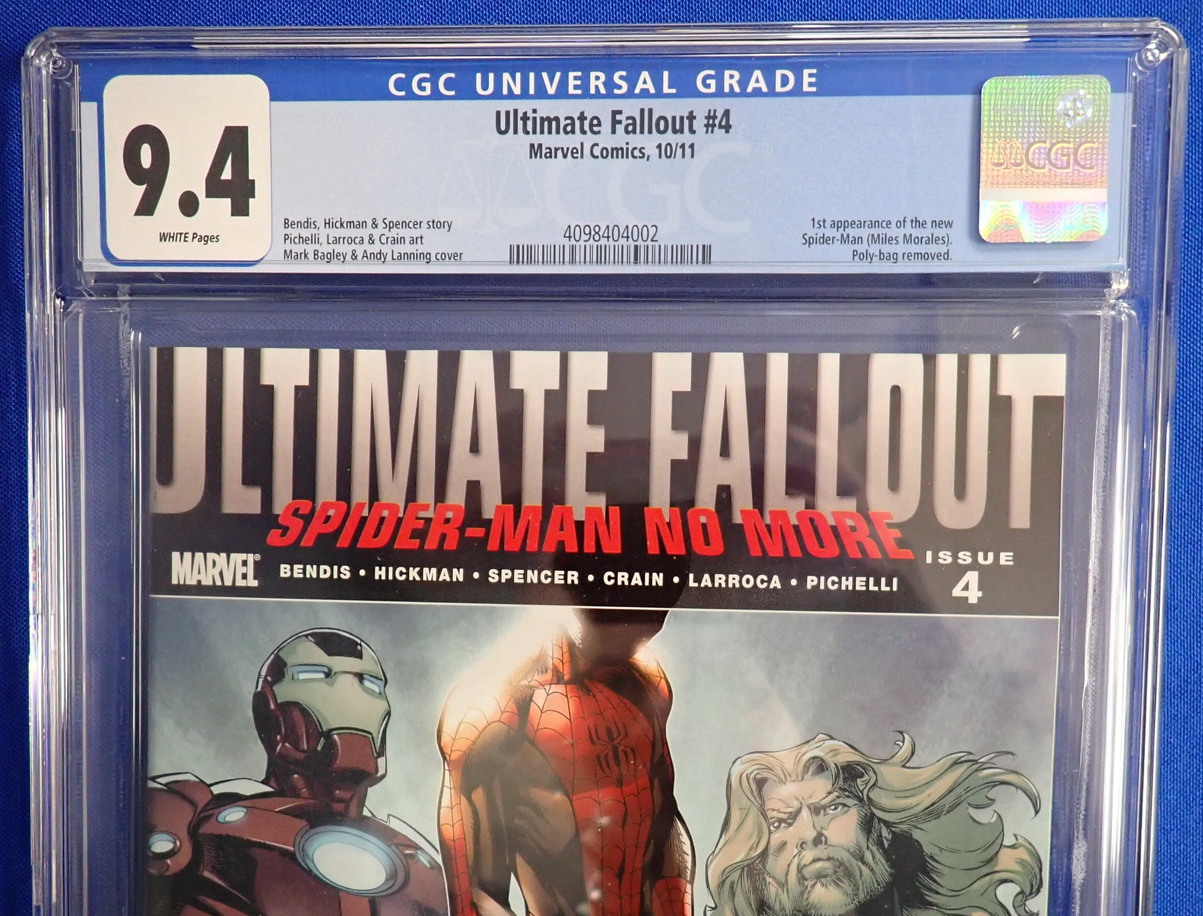 Ultimate Fallout #4 (2011) - CGC 9.4 - 1st Miles Morales as SM