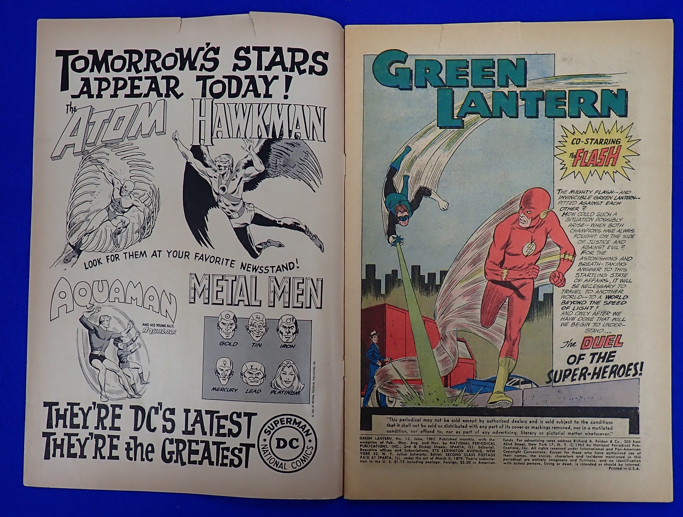 Green Lantern #13 (1962) - FN- (5.5) - 1st Meeting Flash & Green Lantern