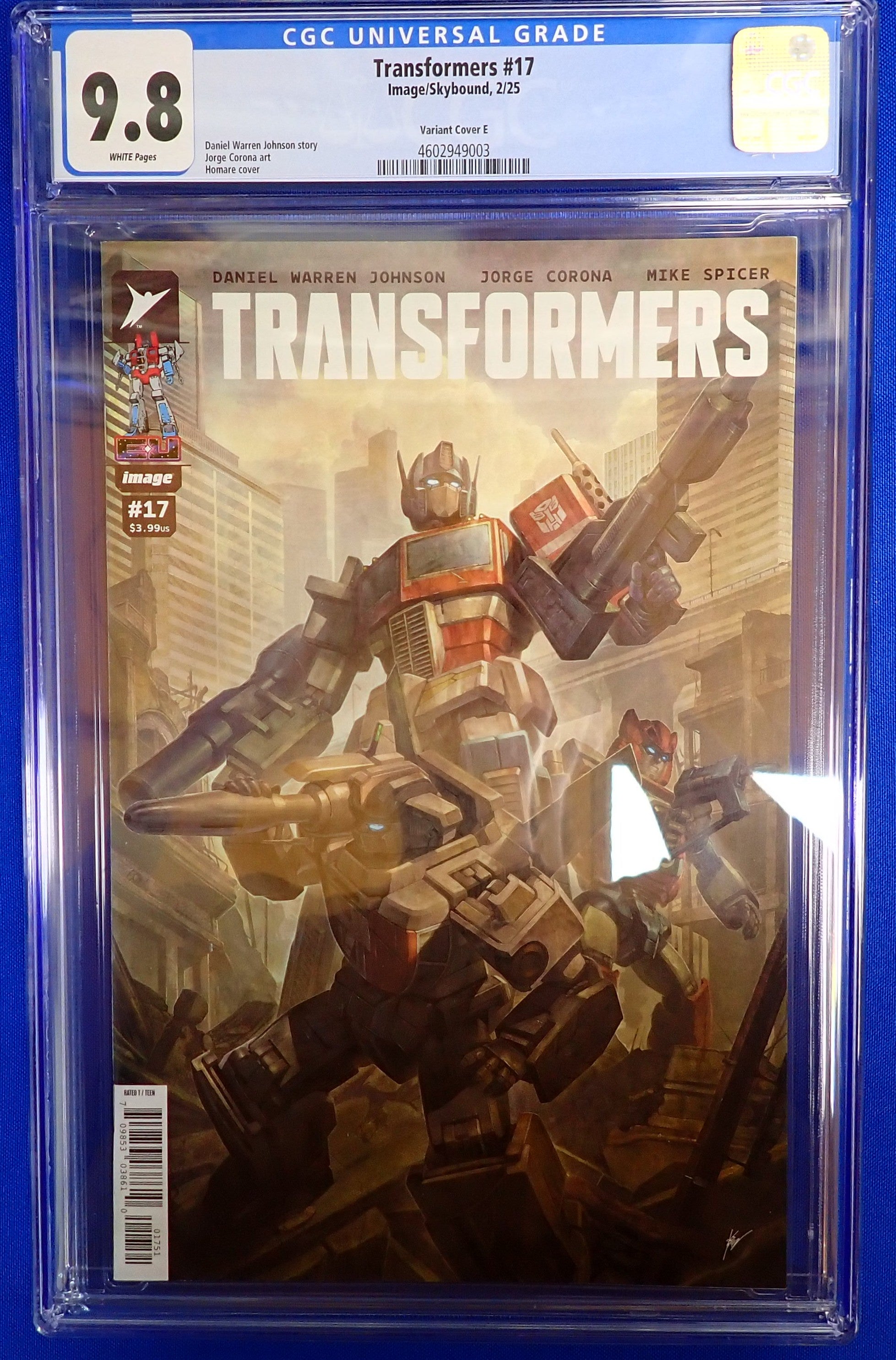 Transformers #17 (2025) - CGC 9.8 - Variant Cover E