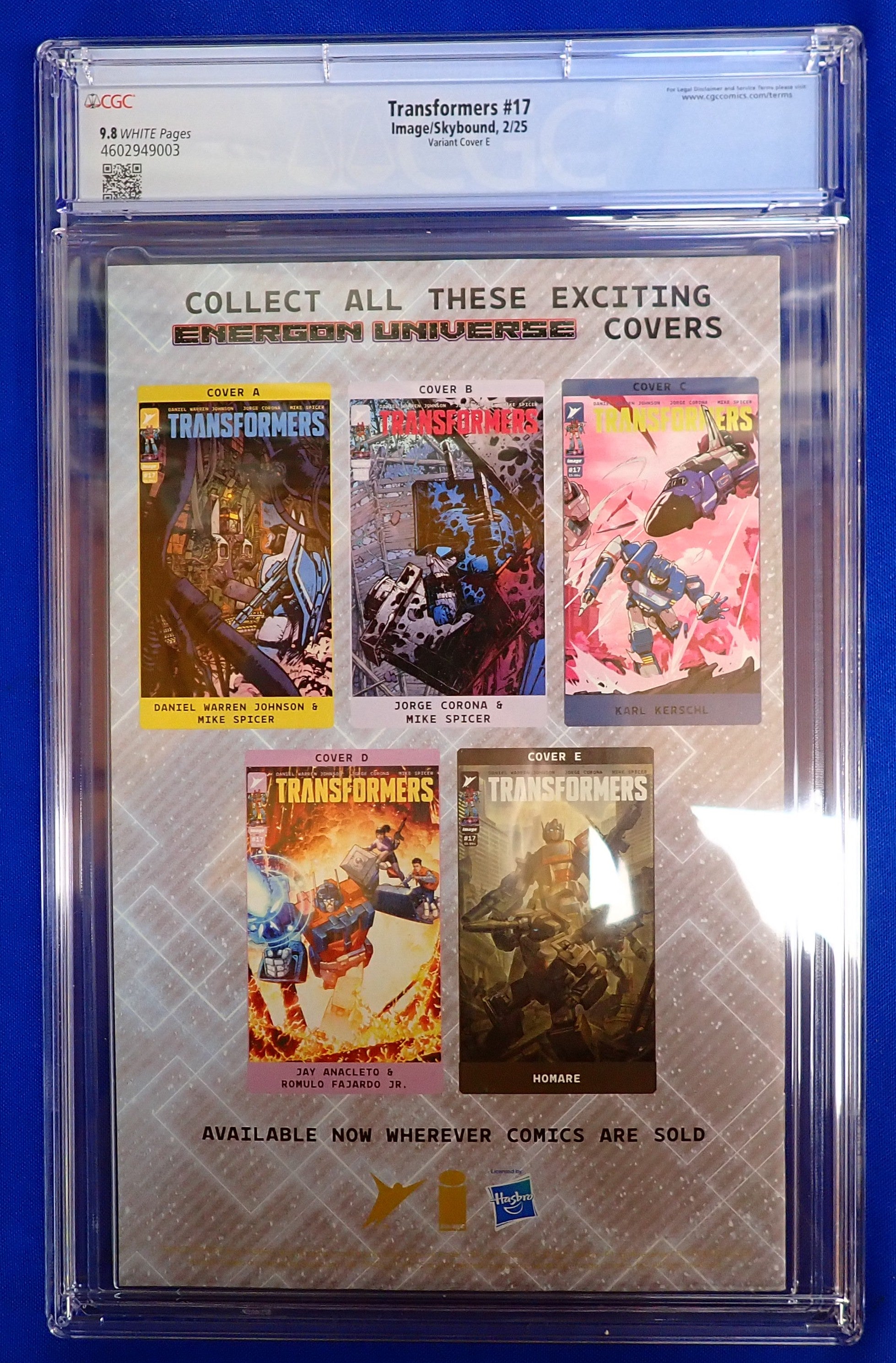 Transformers #17 (2025) - CGC 9.8 - Variant Cover E