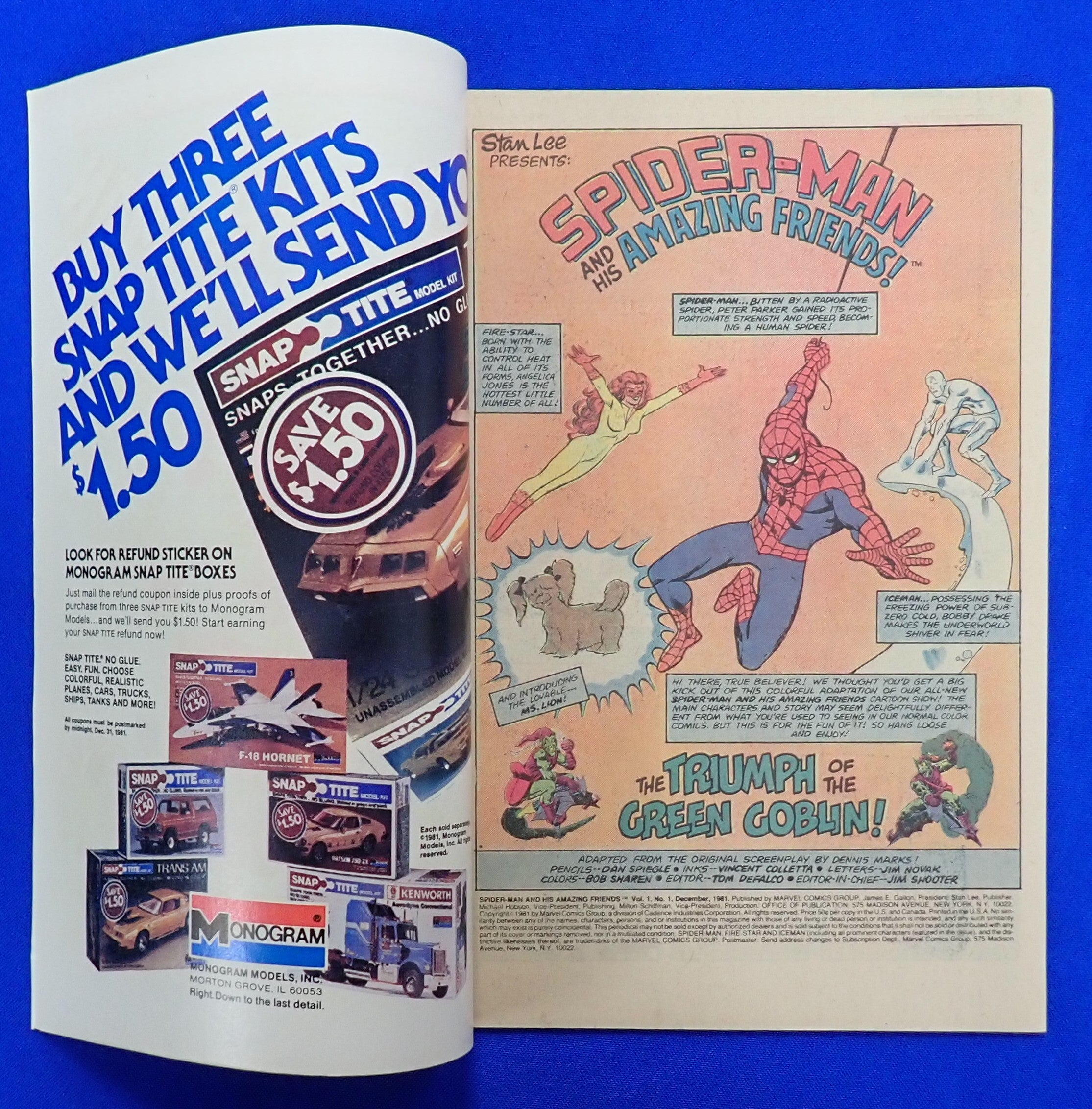 Spider-Man and His Amazing Friends #1 (1981) - VF+ (8.5) - 1st Firestar outside of Cont.