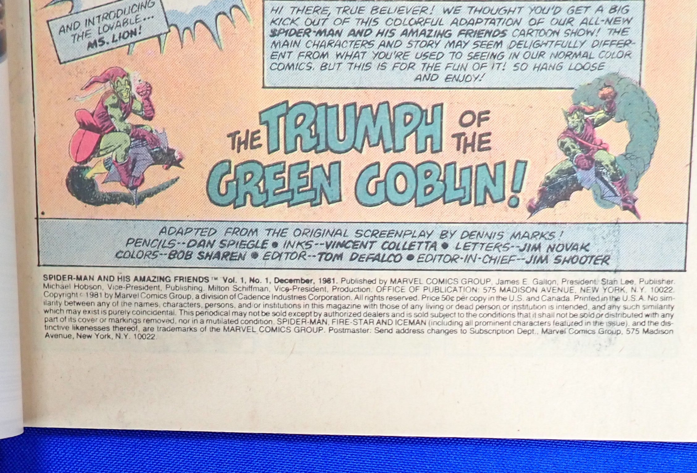 Spider-Man and His Amazing Friends #1 (1981) - VF+ (8.5) - 1st Firestar outside of Cont.