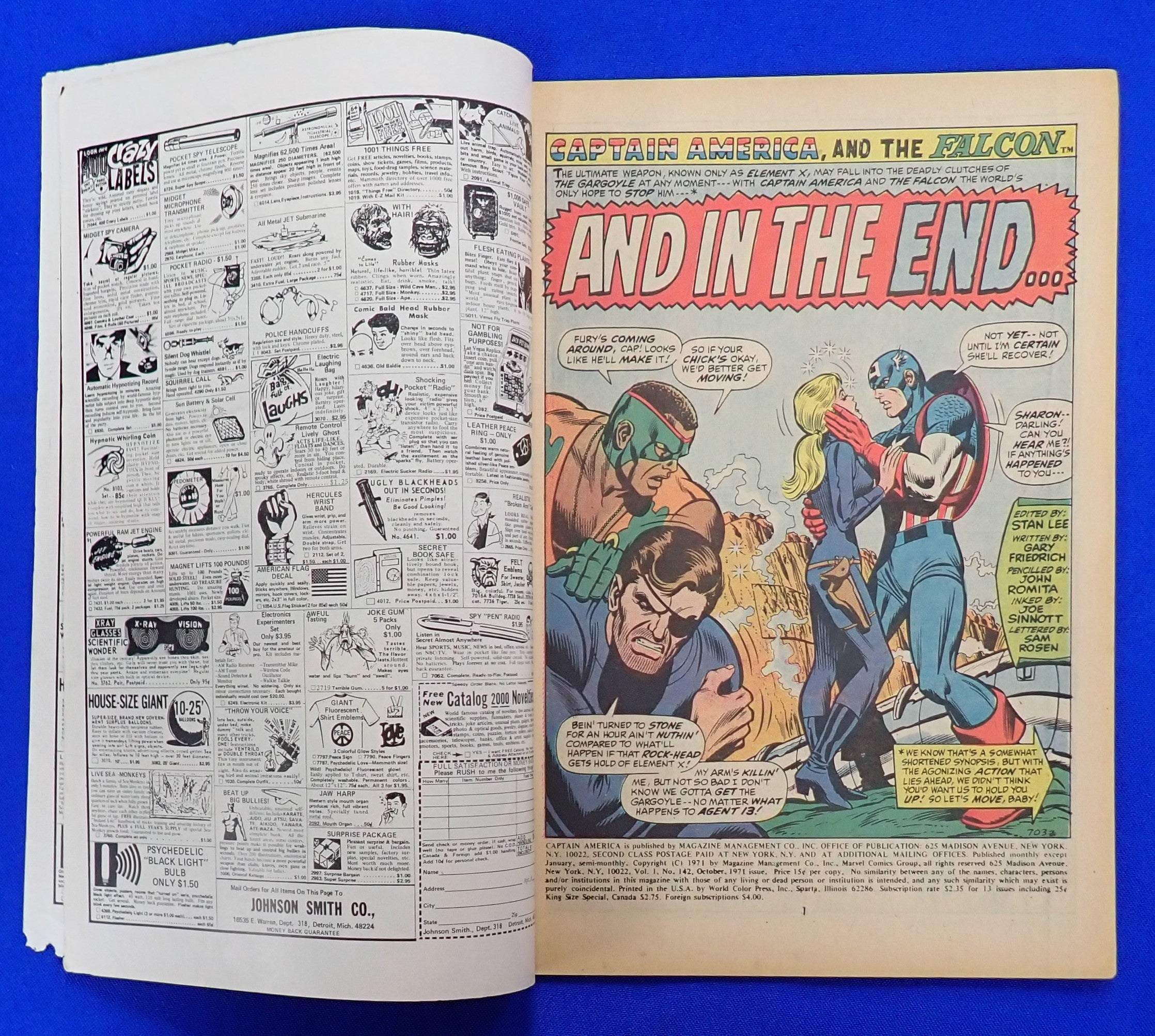 Captain America and the Falcon #142 (1971) - VG/FN (5.0) - Double Cover Error