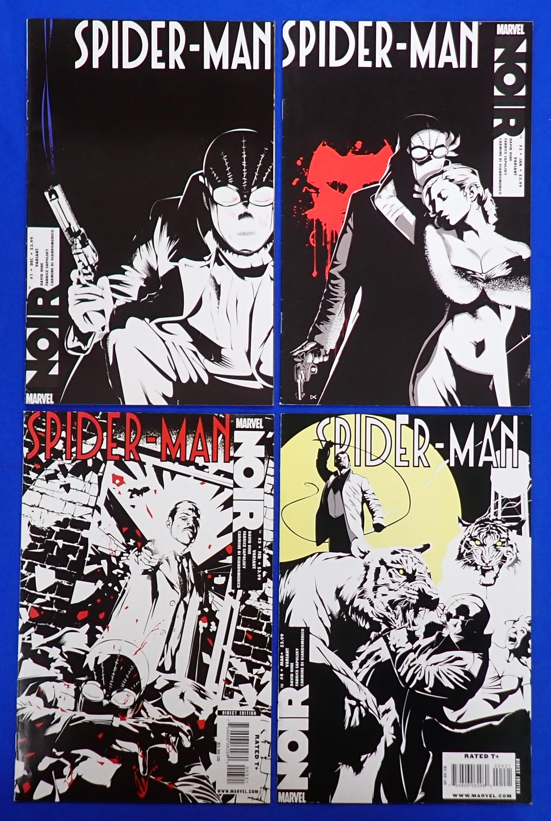 Spider-Man Noir #1-4 Set (2009) - FN/VF (7.0-8.0) - Dennis Caleri Variants