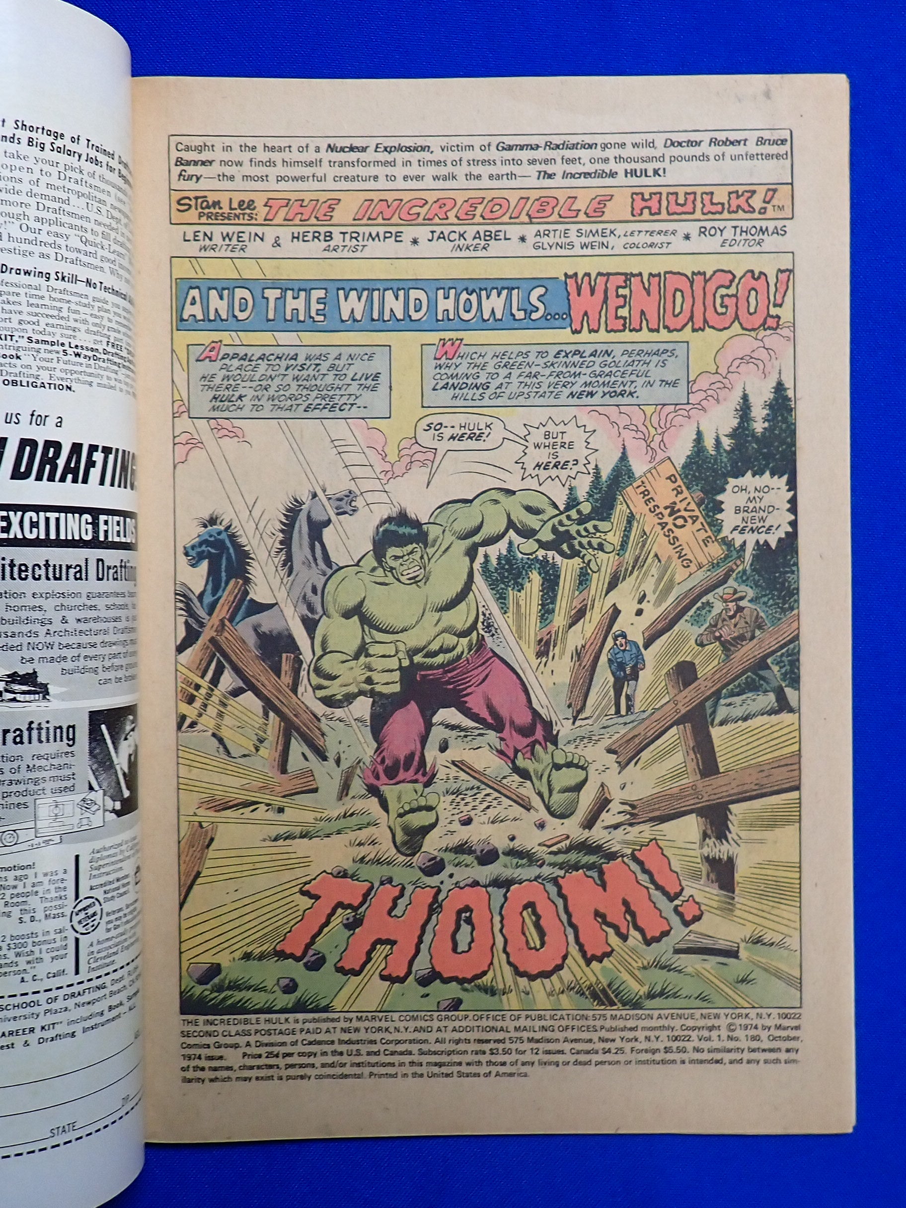 Incredible Hulk #180 (1974) - VF/VF+ (8.0-8.5) - 1st Wolverine Cameo