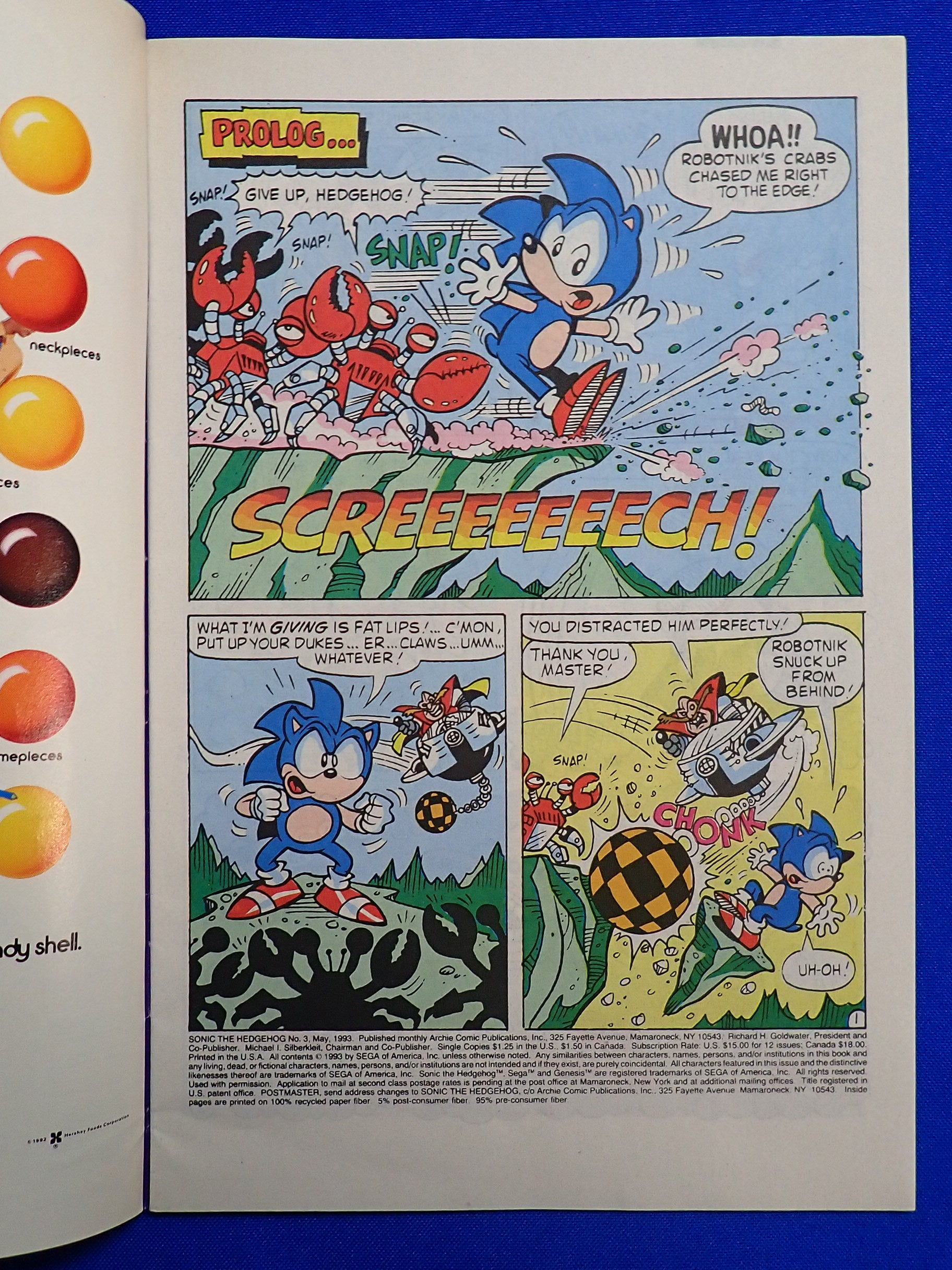 Sonic the Hedgehog #3 (1993) - VF+/NM (8.5-9.0) - Final Issue of OG Limited Series