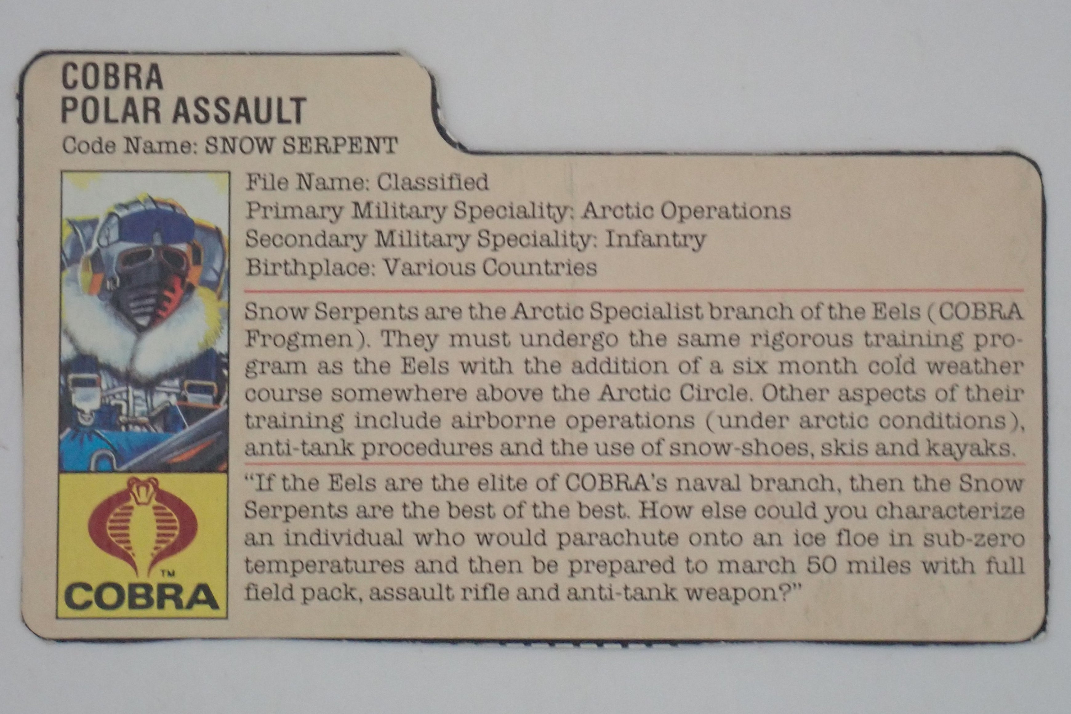 Snow Serpent (v1) - G.I. Joe