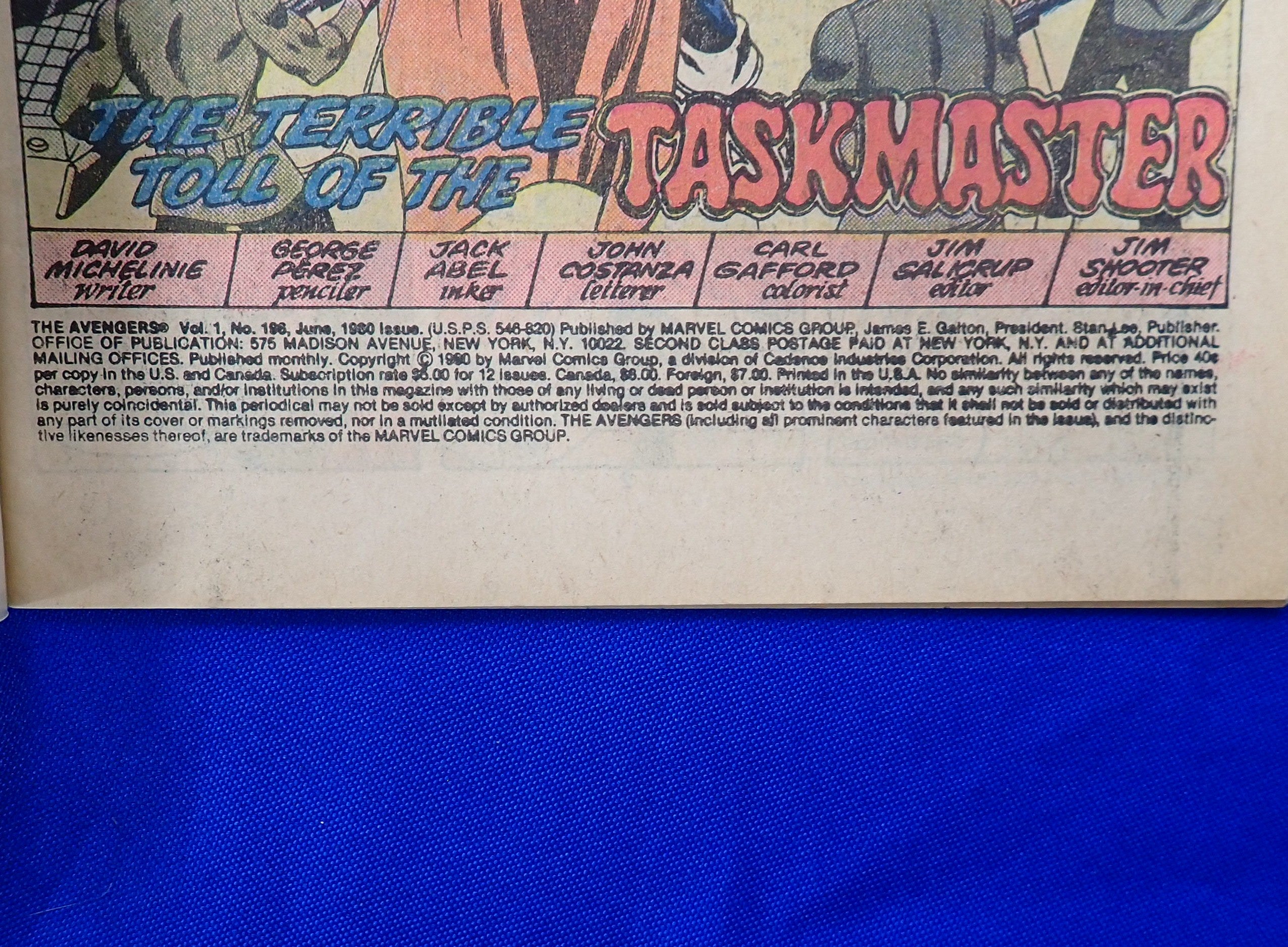 Avengers #196 (1980) - VF (8.0) - 1st Full App. Taskmaster