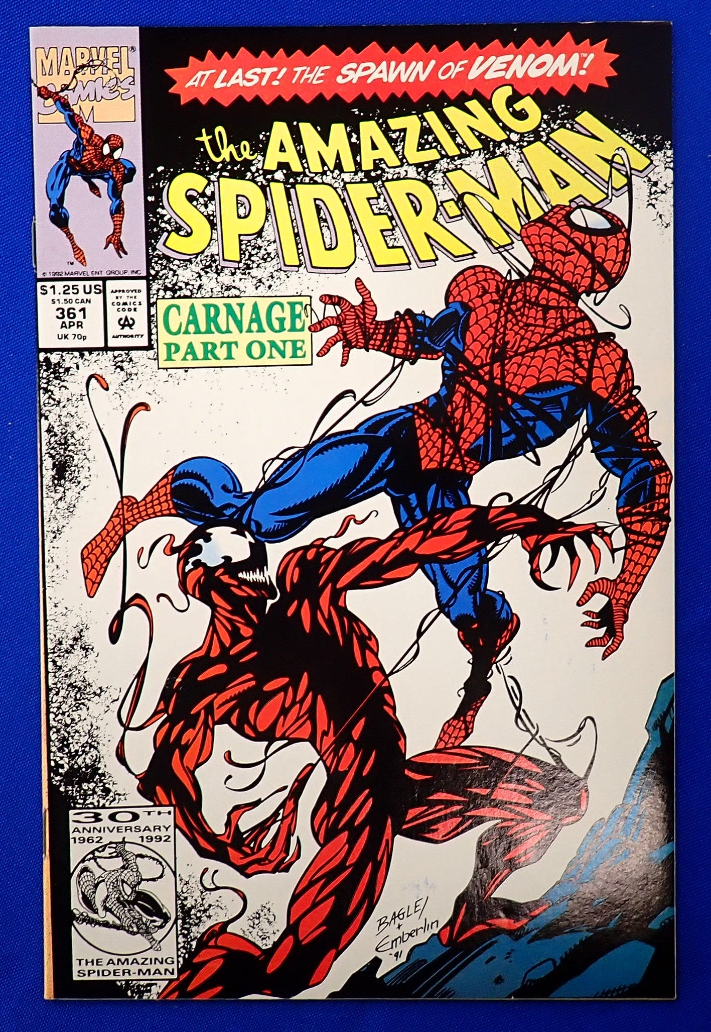 Amazing Spider-Man #361 (1992) - VF/NM- (9.0/9.2) - 1st Full Carnage