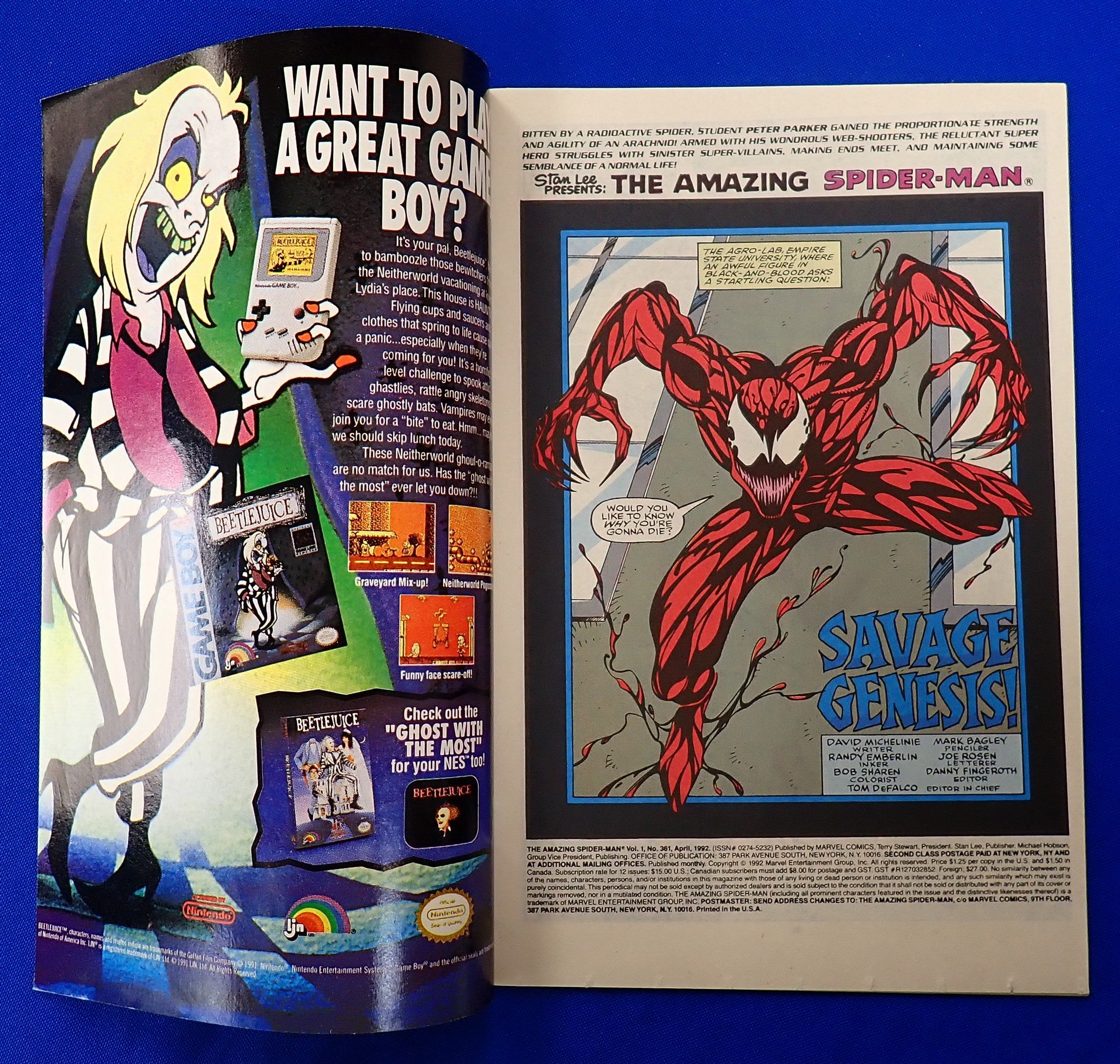 Amazing Spider-Man #361 (1992) - VF/NM- (9.0/9.2) - 1st Full Carnage