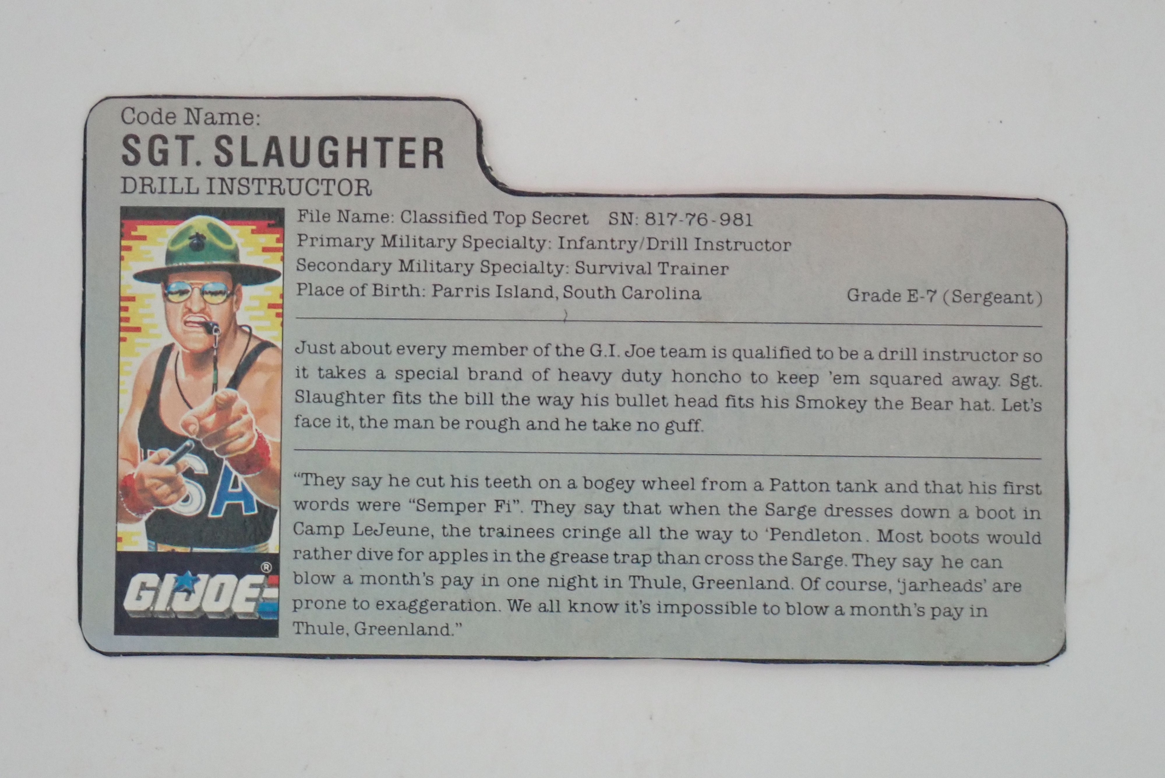 Sgt. Slaughter (v1) - Vintage G.I. Joe