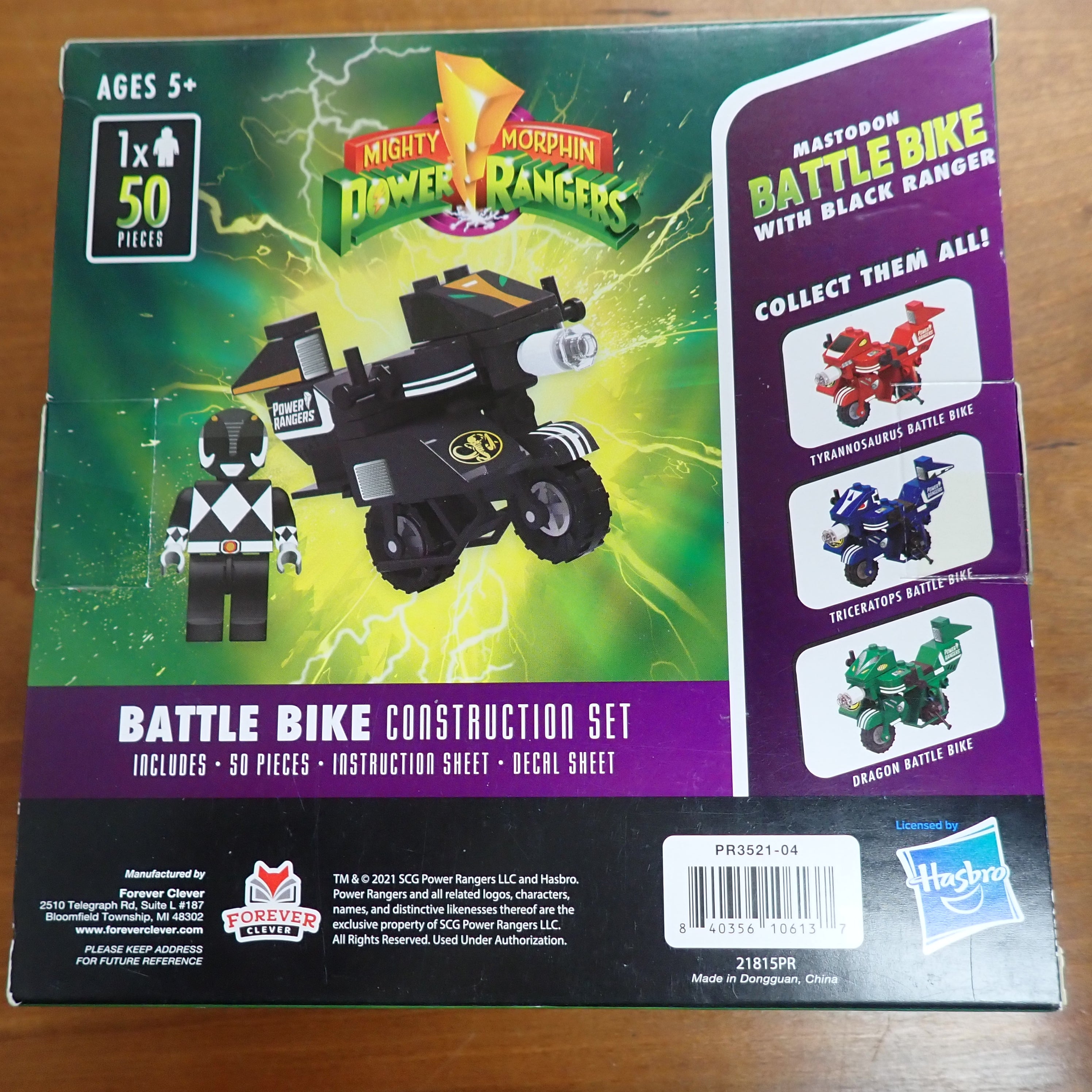MMPR Battle Bike Construction Set Mastodon Black Ranger