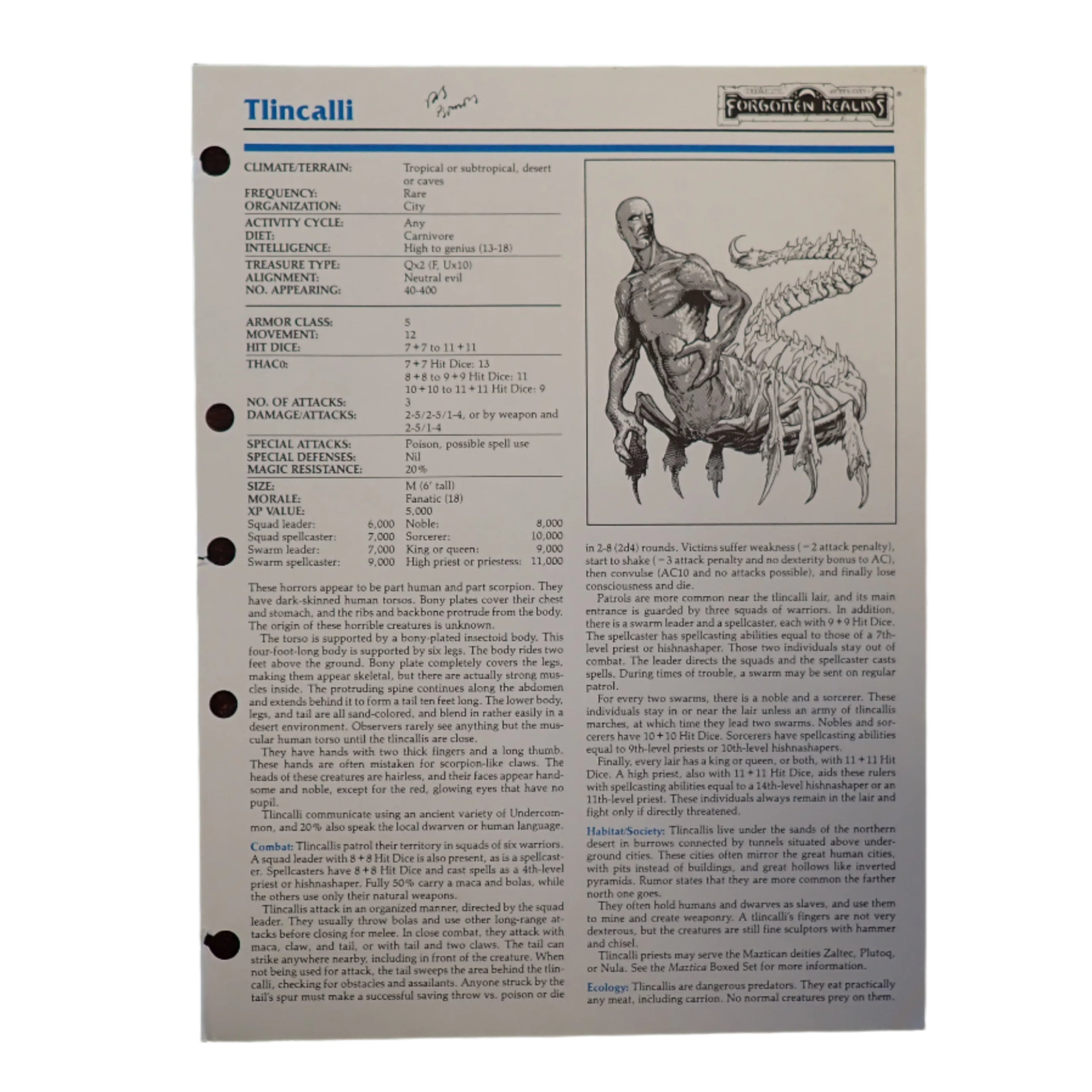 Monstrous Compendium FR Appendix (2125) - AD&D 2e