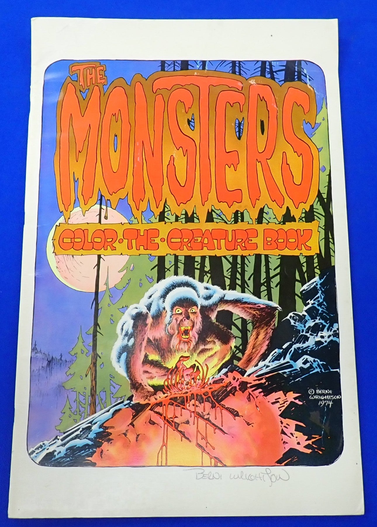 The Monsters Color The Creature Book - Signed by Berni Wrighton