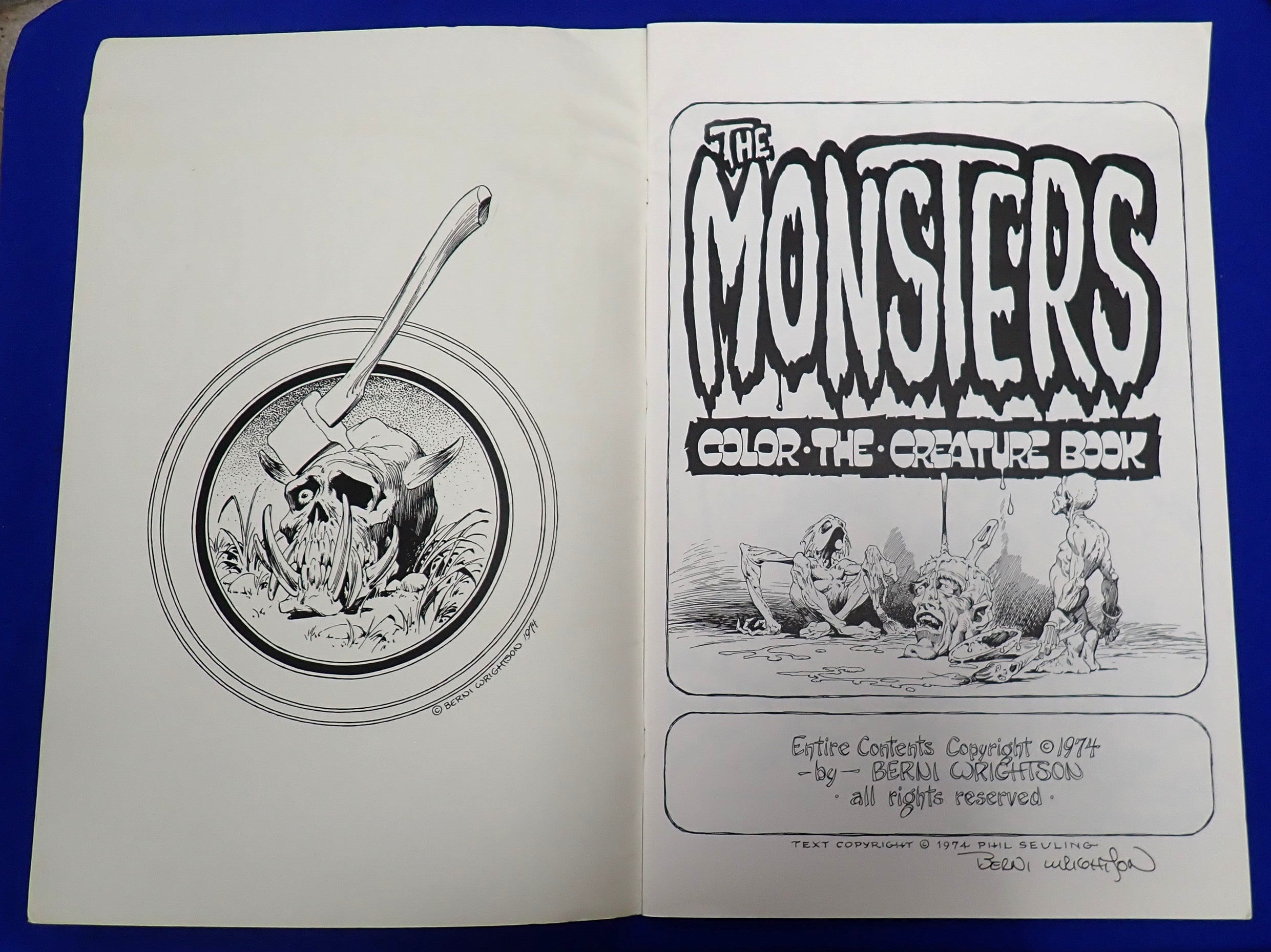 The Monsters Color The Creature Book - Signed by Berni Wrighton