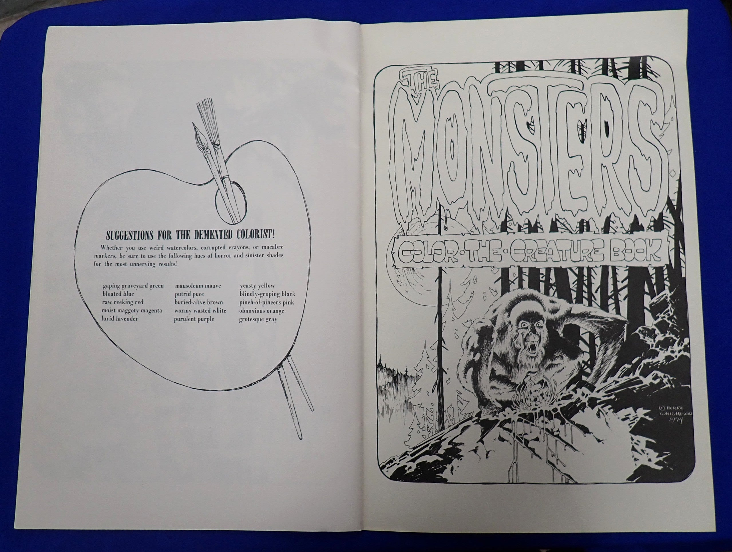 The Monsters Color The Creature Book - Signed by Berni Wrighton