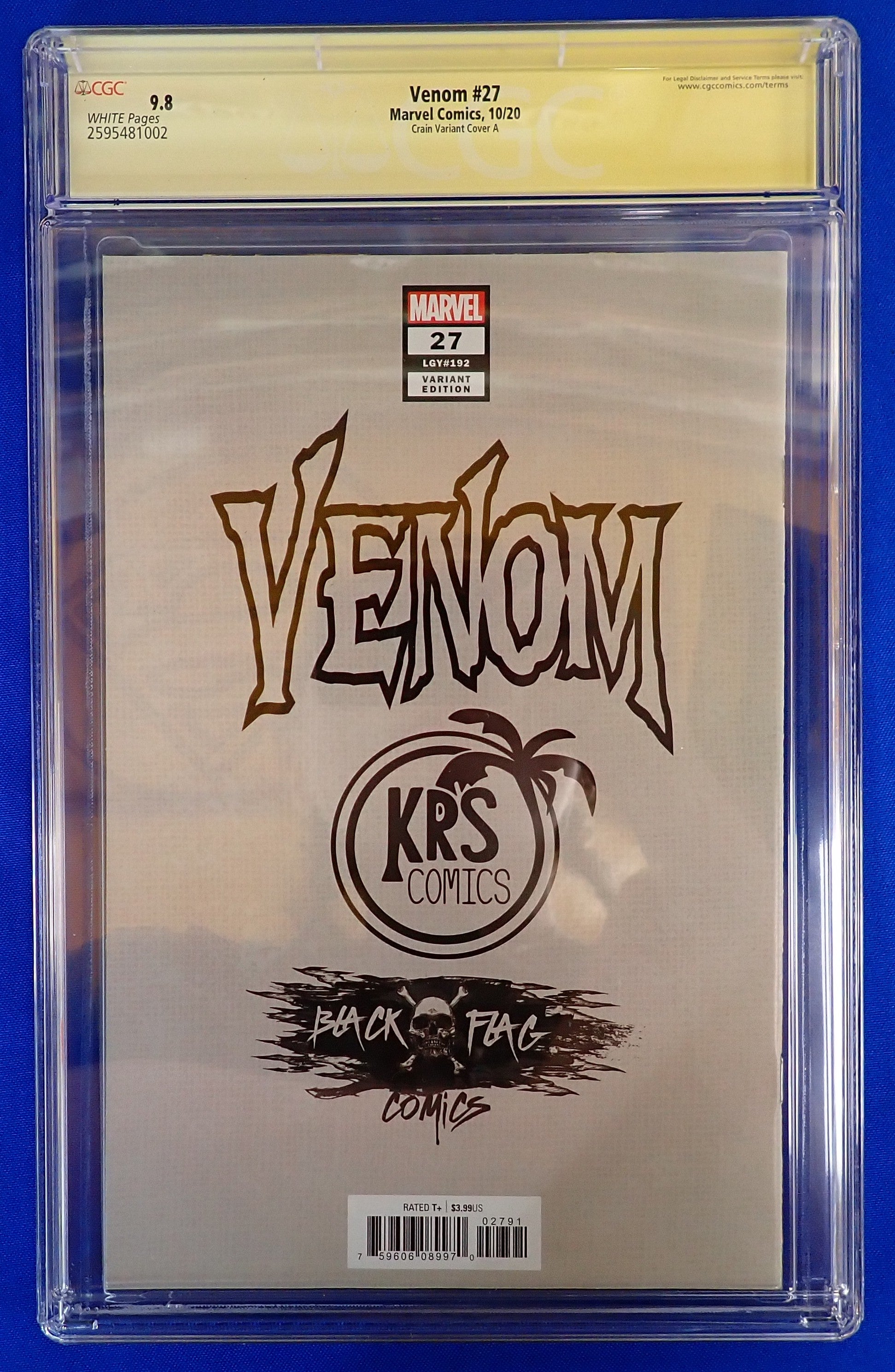 Venom #27 (2020) - CGC Signature 9.8 - Crain Variant Cover A SIGNED