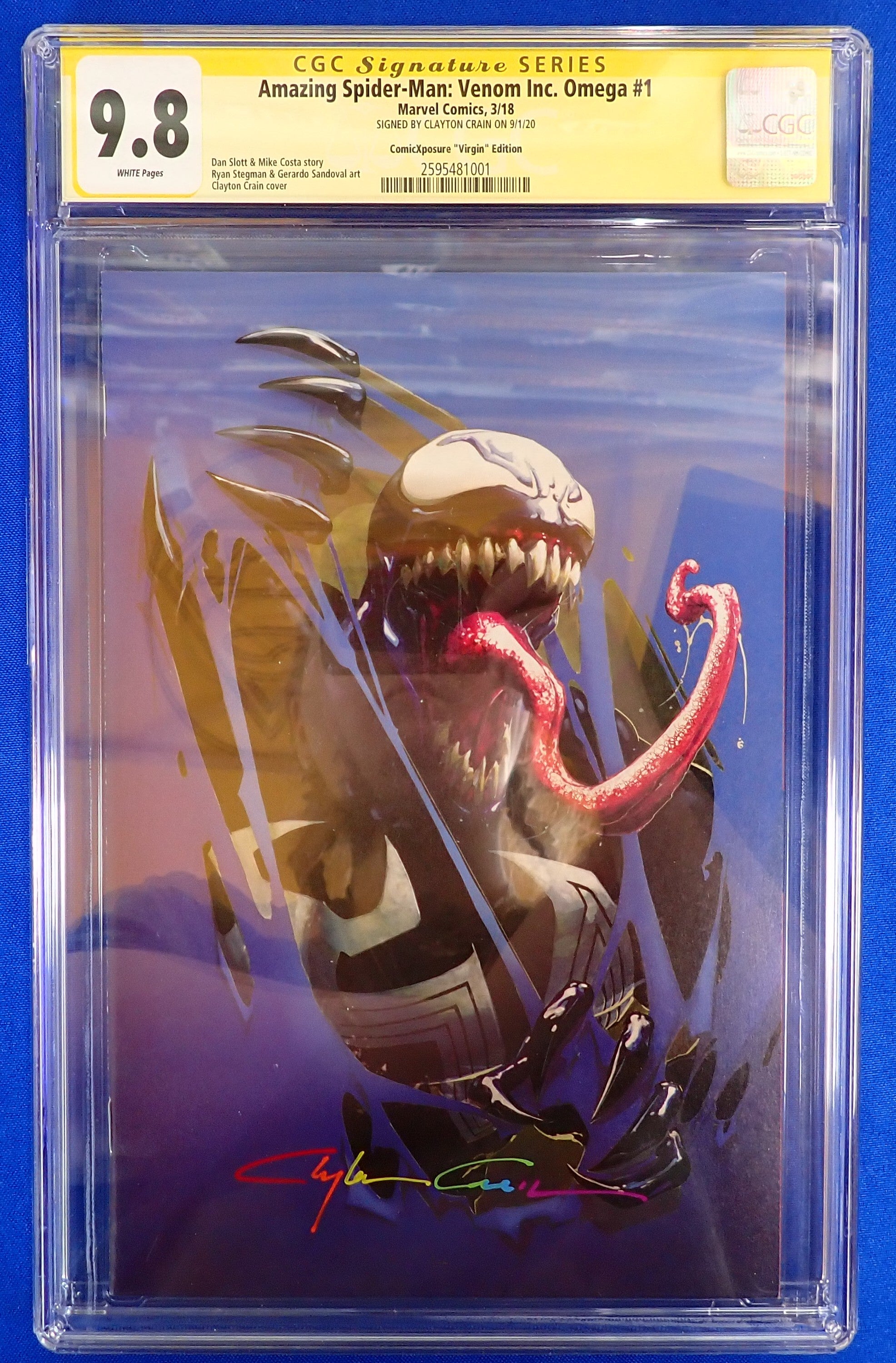 Amazing Spider-Man: Venom Inc. Omega #1 (2018) - CGC Signature 9.8 - SIGNED ComicXposure "Virgin" Edition