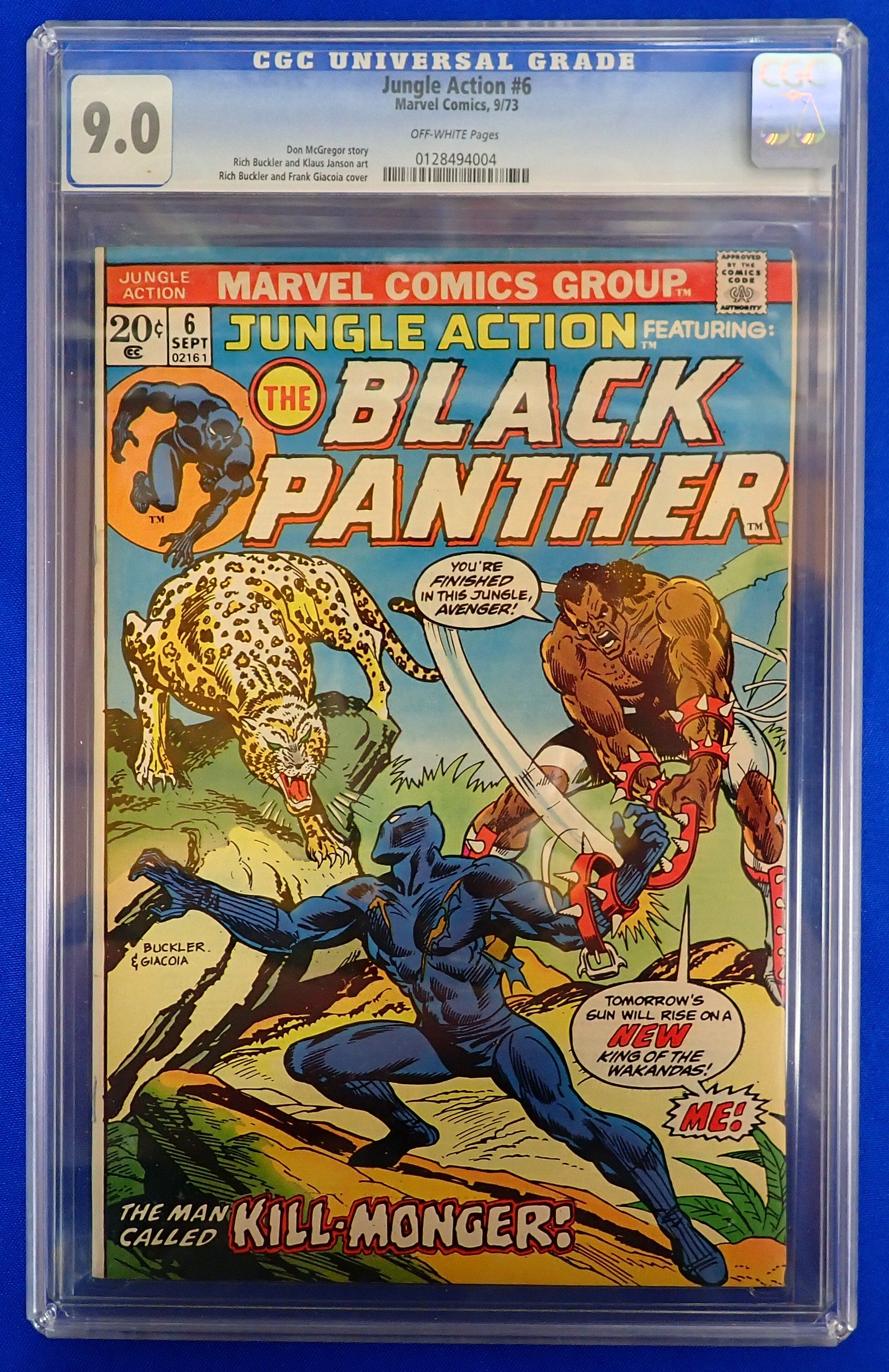 Jungle Action #6 (1973) - CGC 9.0 - 1st Killmonger App.
