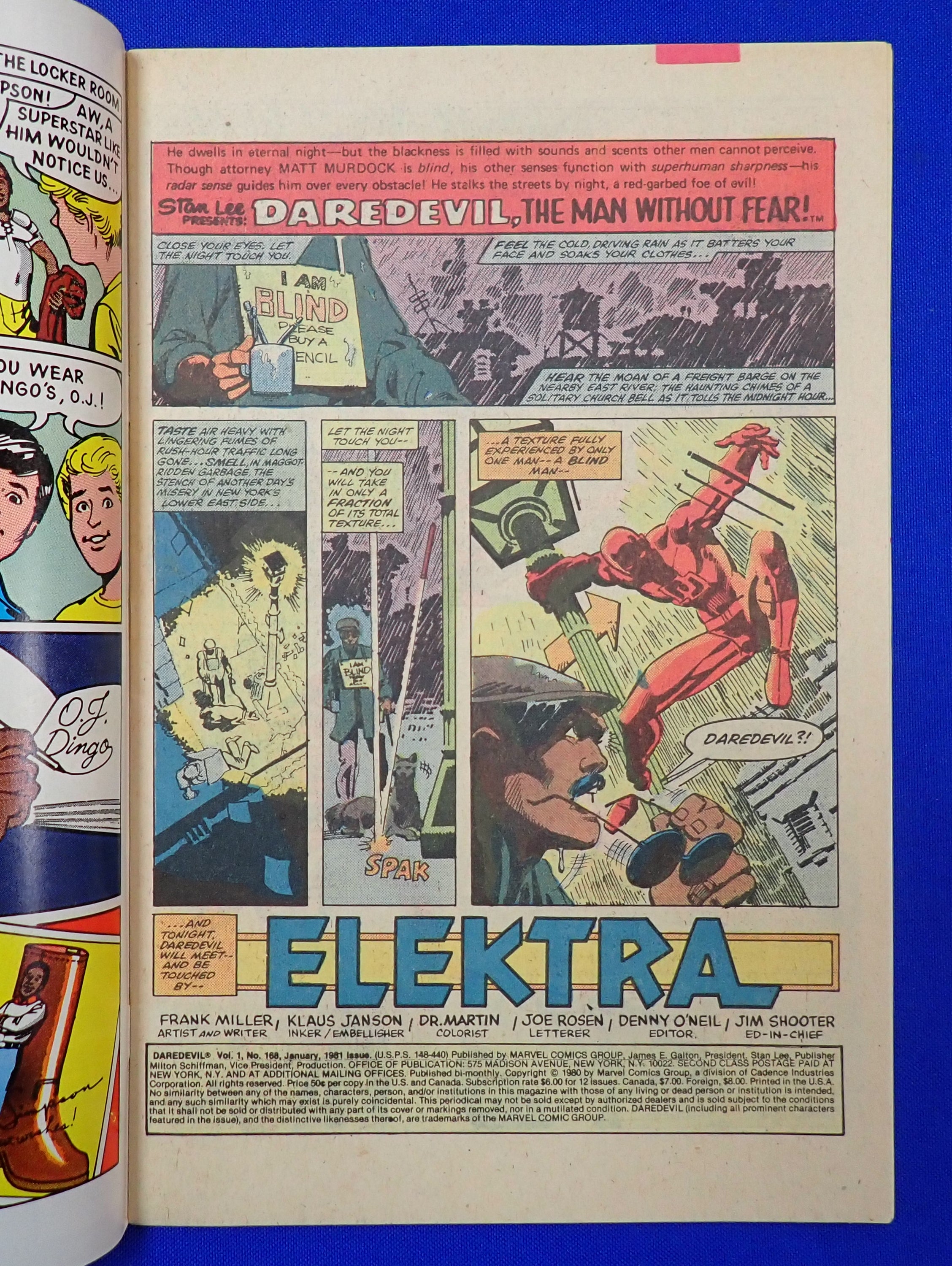 Daredevil #168 (1981) - VF- (7.5) - 1st Elektra