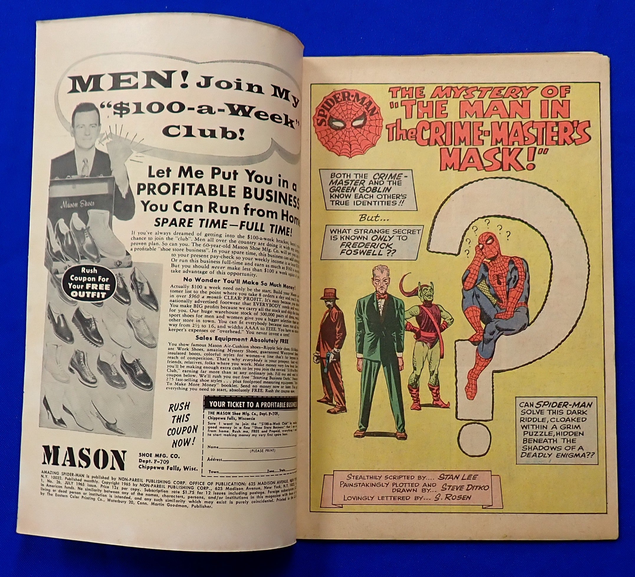 Amazing Spider-Man #26 (1965) - VF-/VF (7.5-8.0) - 1st App. Bennett Brant as Crime Master