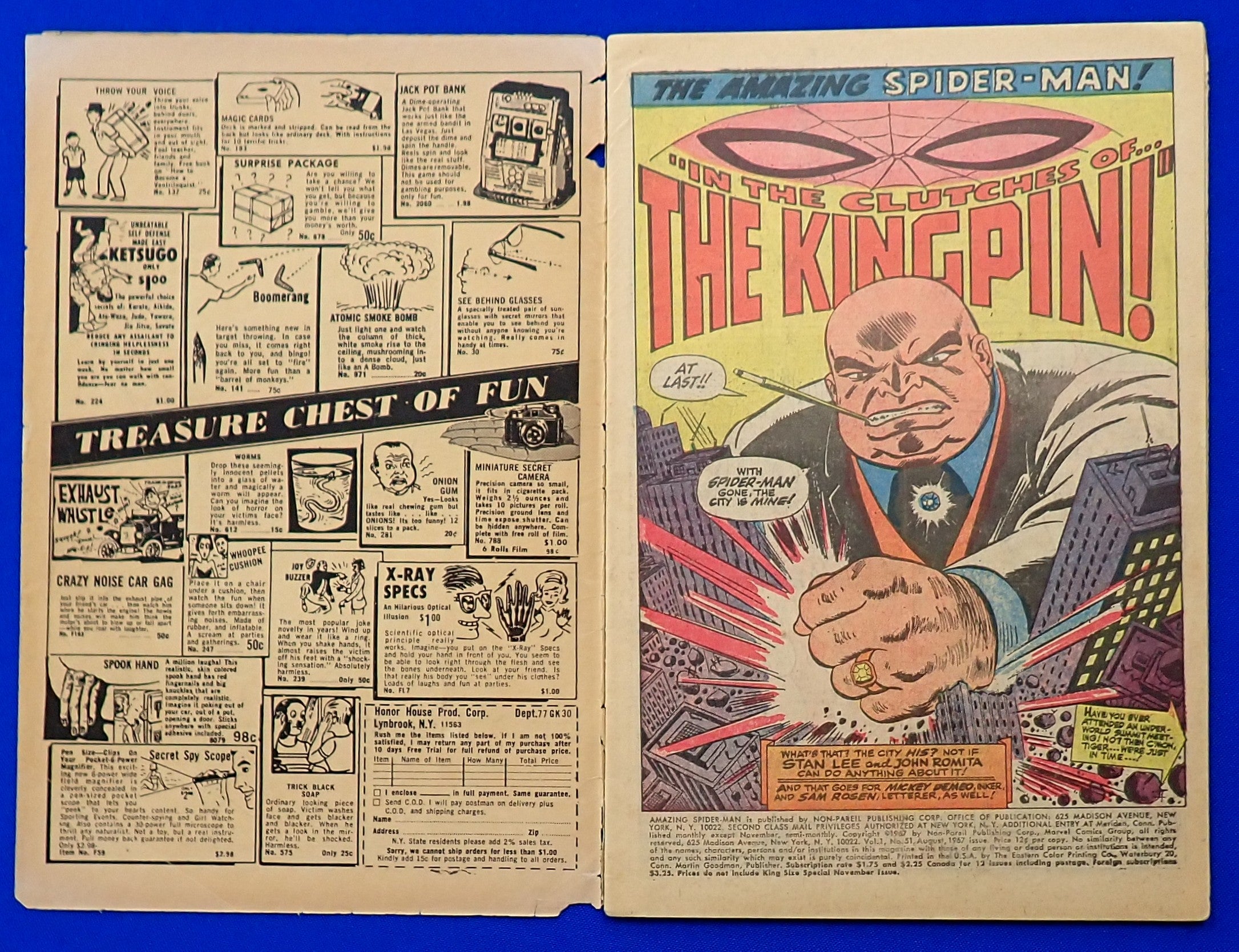 Amazing Spider-Man #51 (1967) - GD+/VG (2.5-3.0) - 1st App. Robbie Robertson & 2nd Kingpin