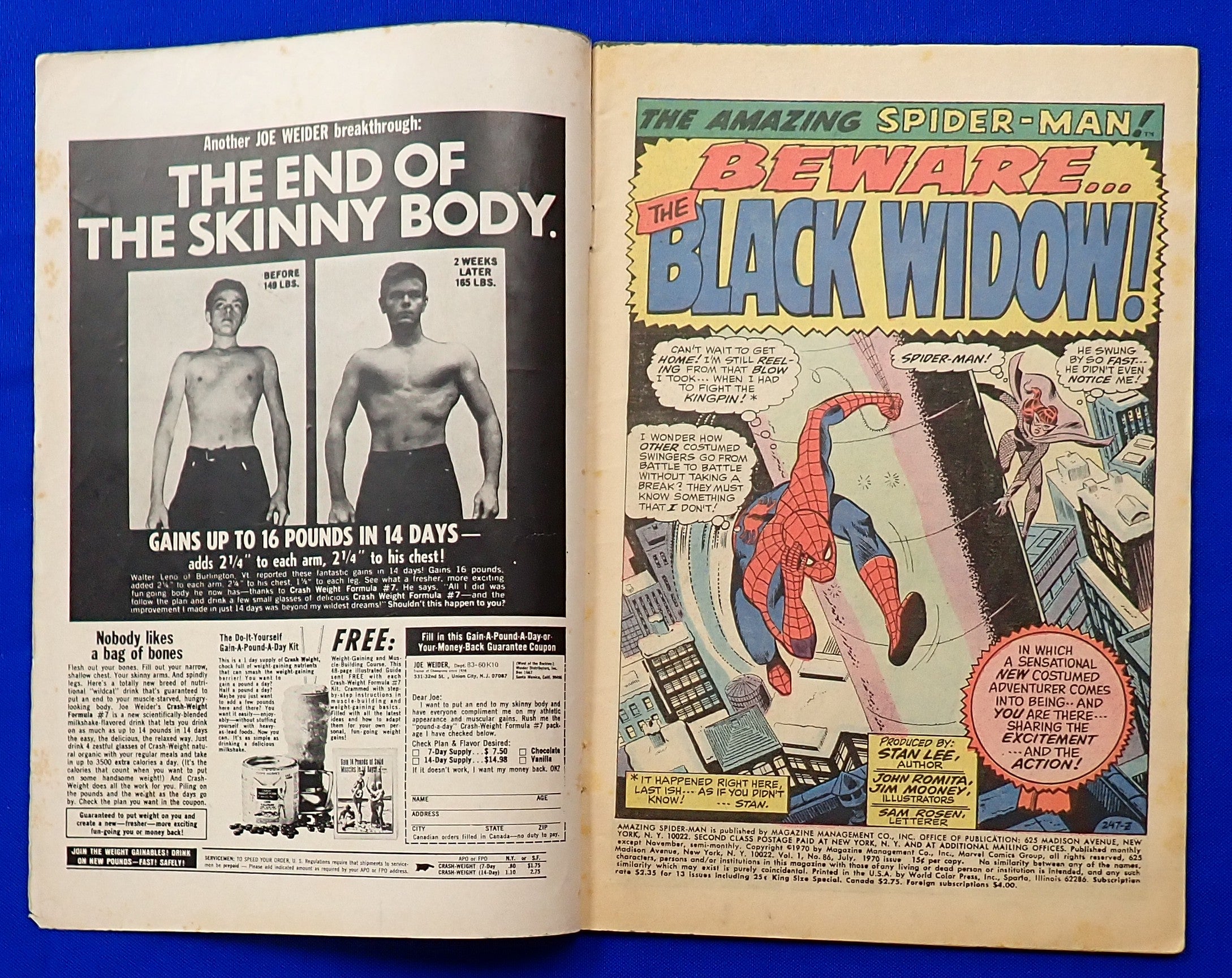 Amazing Spider-Man #86 (1970) - GD+ (2.0-2.5) - Debut of Black Widow