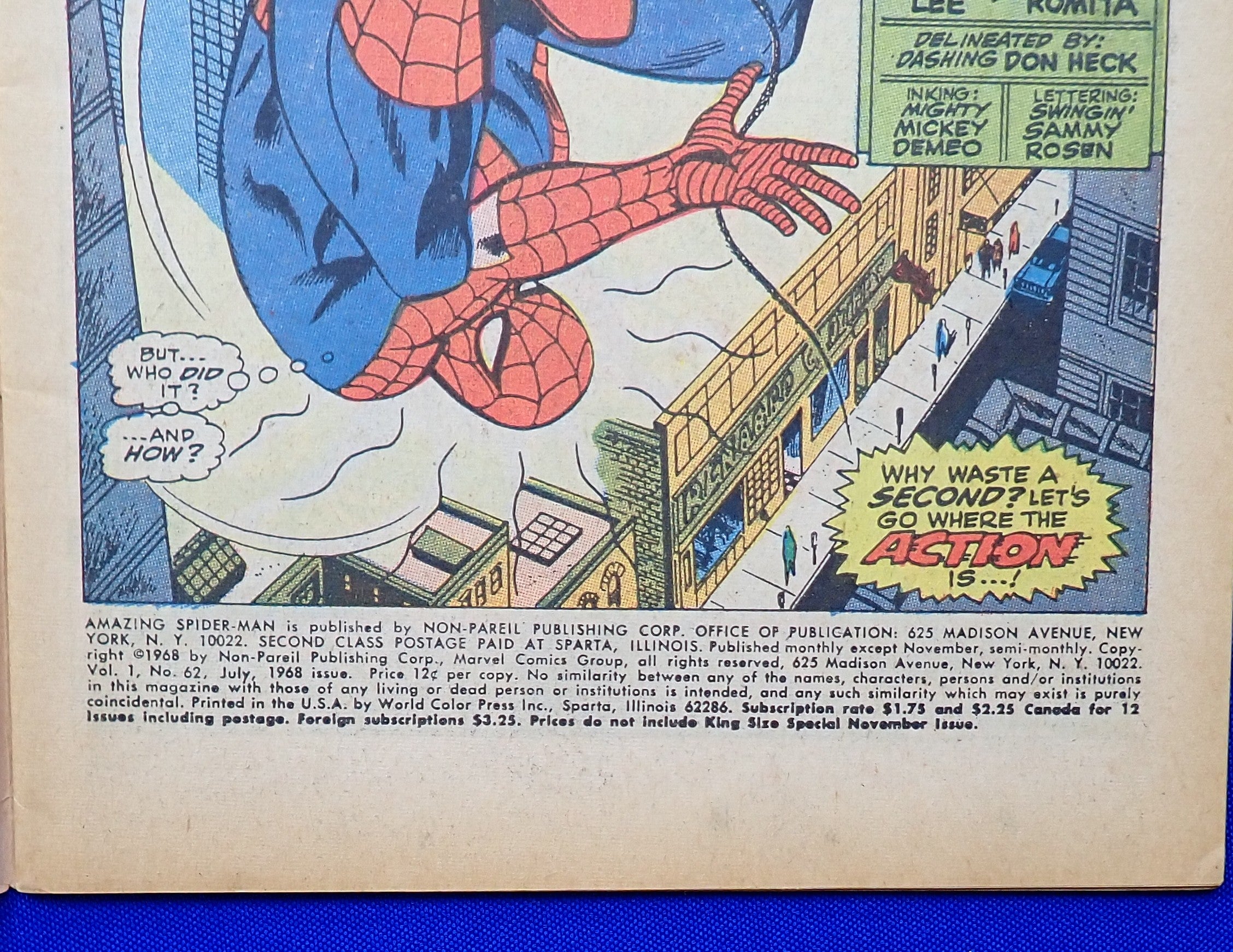 Amazing Spider-Man #62 (1968) - VG/FN (5.0-5.5) - Classic John Romita Sr. Cover