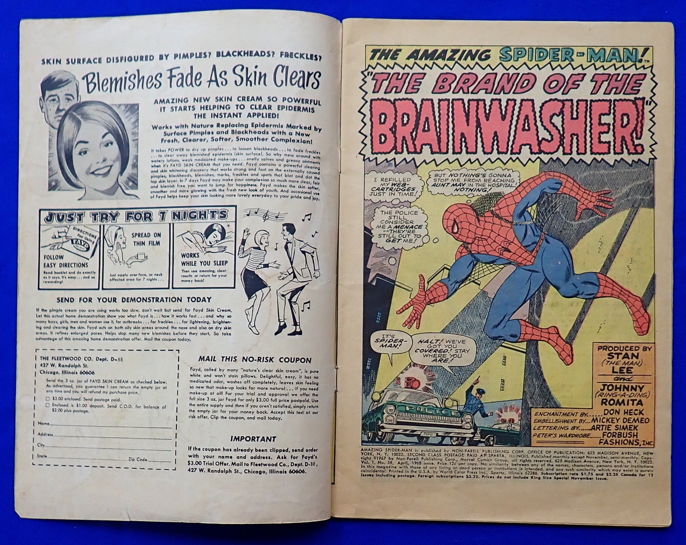 Amazing Spider-Man #59 (1968) - GD/GD+ (2.0-2.5) - 1st Cover App. Mary Jane