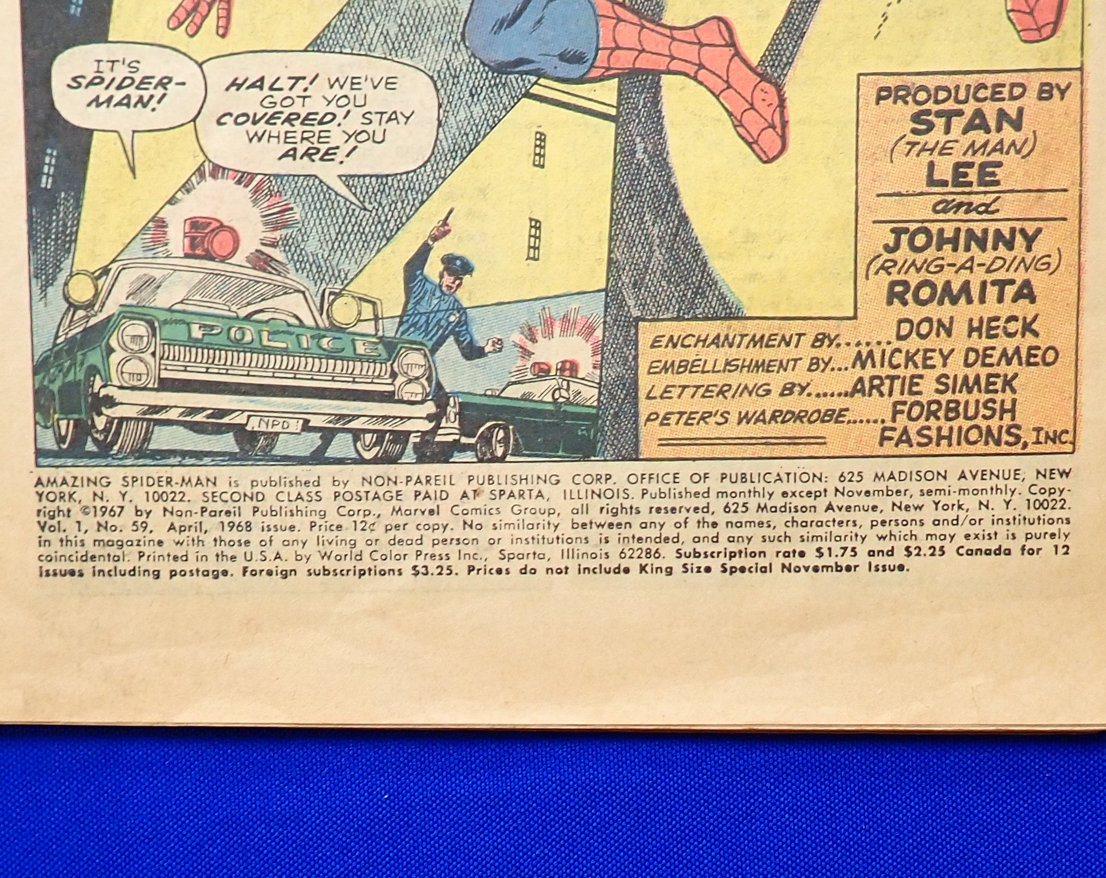Amazing Spider-Man #59 (1968) - GD/GD+ (2.0-2.5) - 1st Cover App. Mary Jane