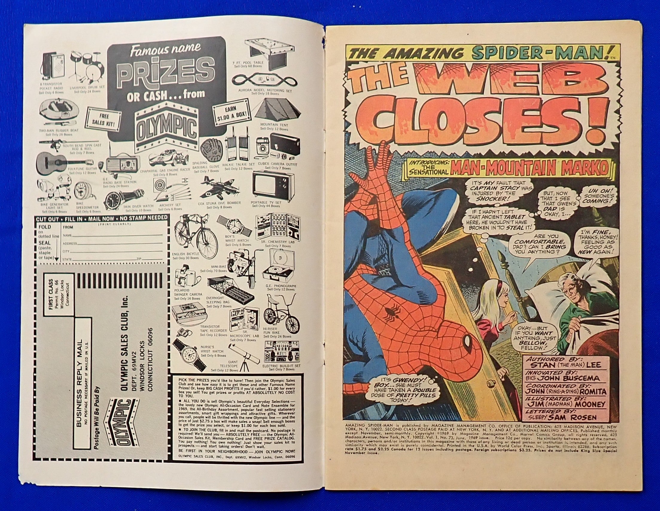 Amazing Spider-Man #73 (1969) - VG/VG- (3.5-4.0) - 1st App. Silvermane & Man-Mountain Marko