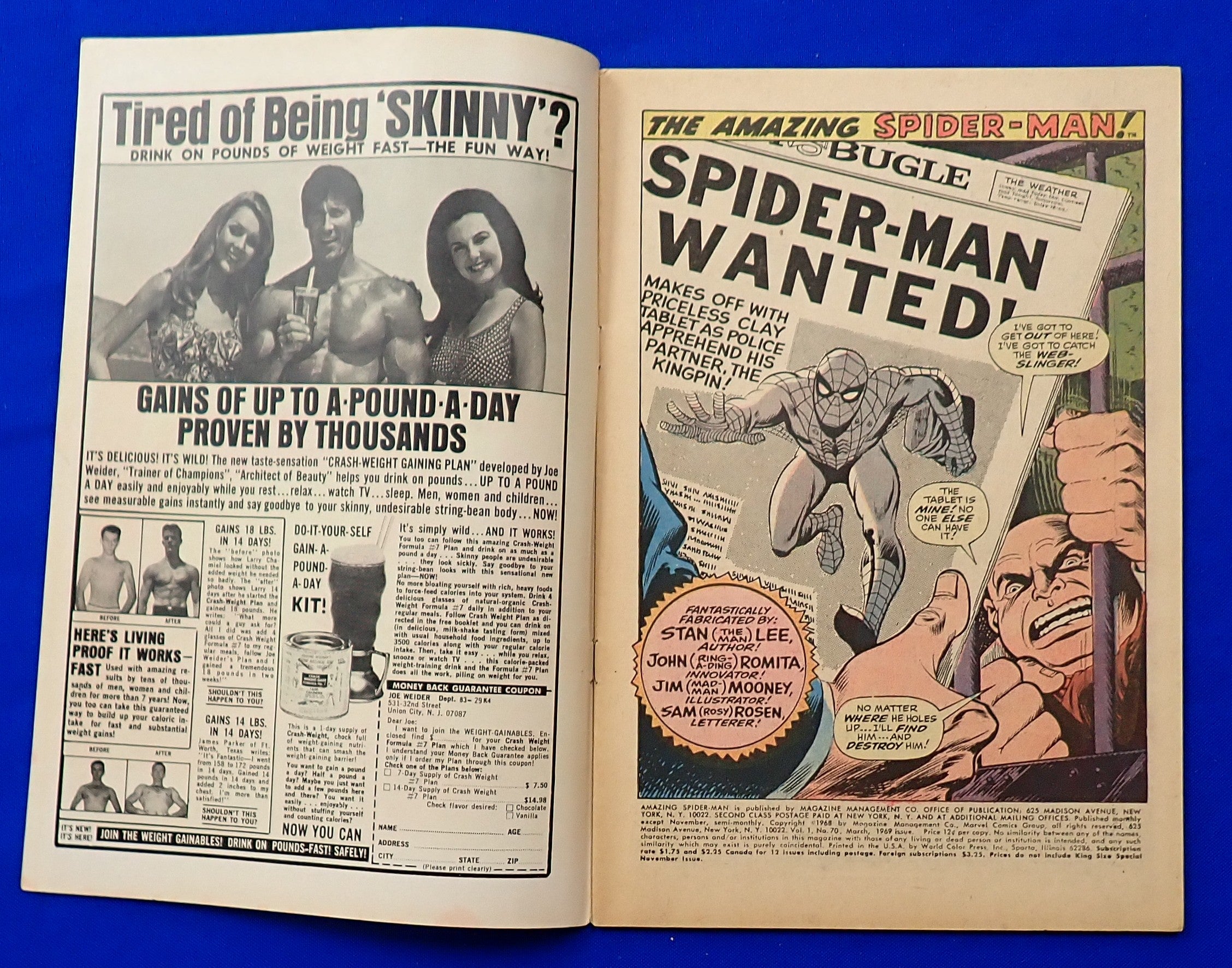 Amazing Spider-Man #70 (1969) - VG/FN (4.5-5.0) - 1st Cameo, Vannessa Fisk