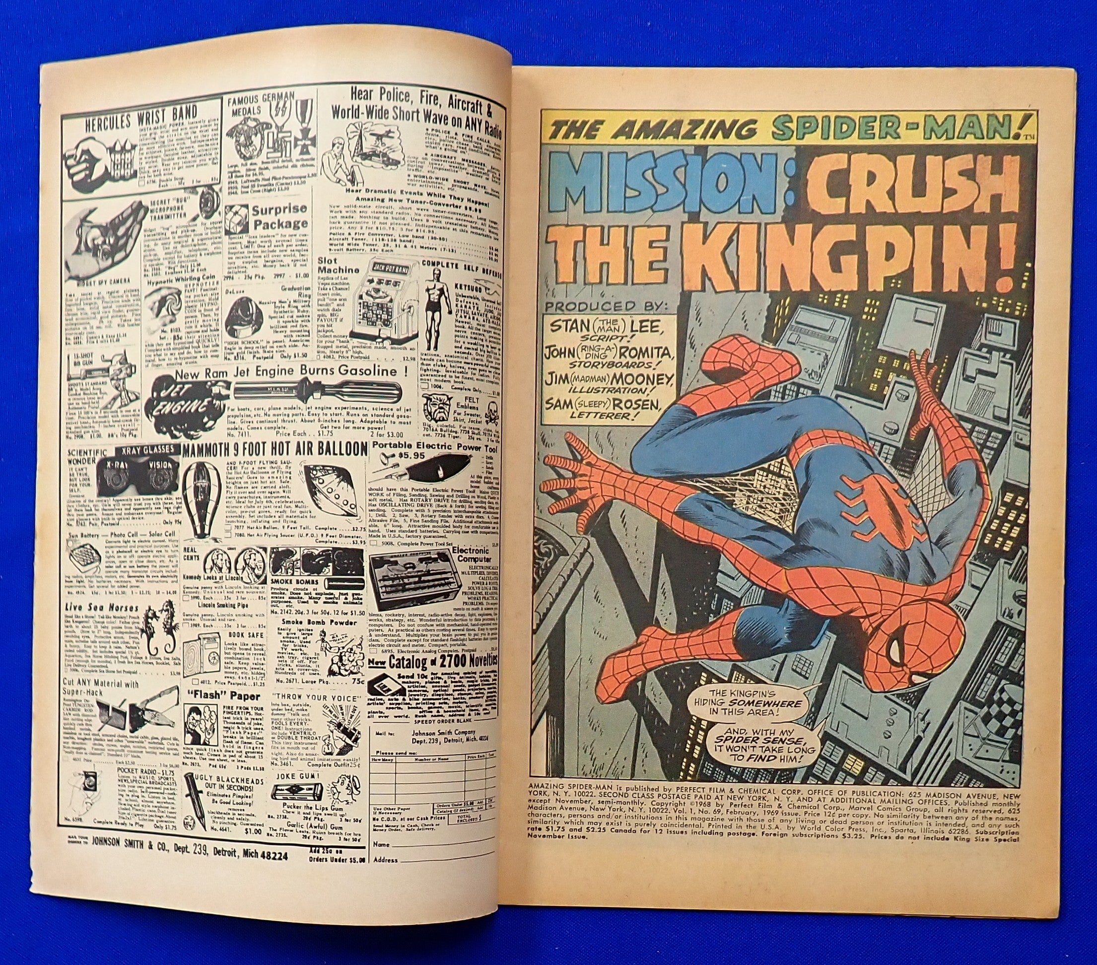 Amazing Spider-Man #69 (1969) - VG/FN (5.0-5.5) - 1st Mention of Vanessa Fisk