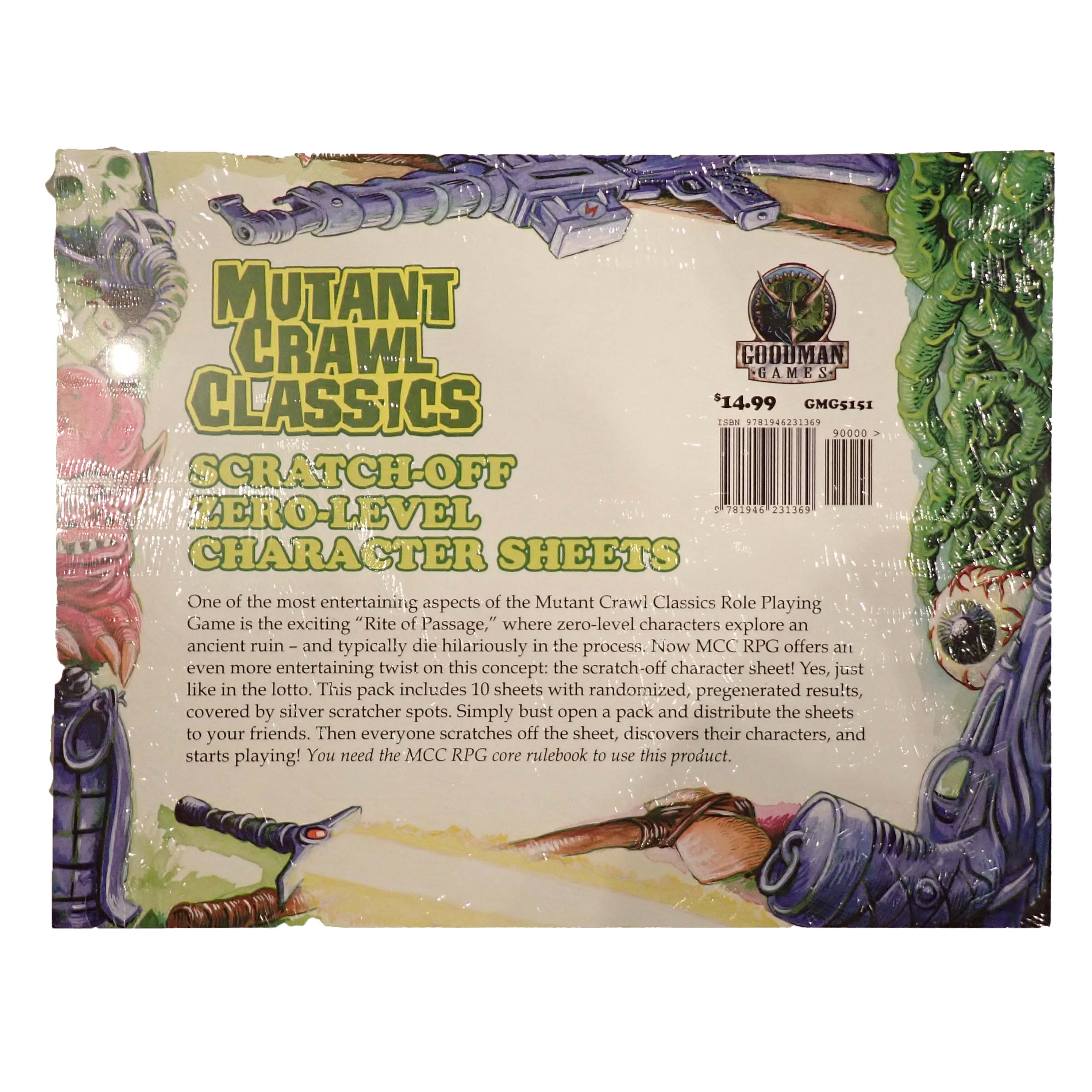 Mutant Crawl Classics: Scratch-off Character Sheets [Pre-Owned]