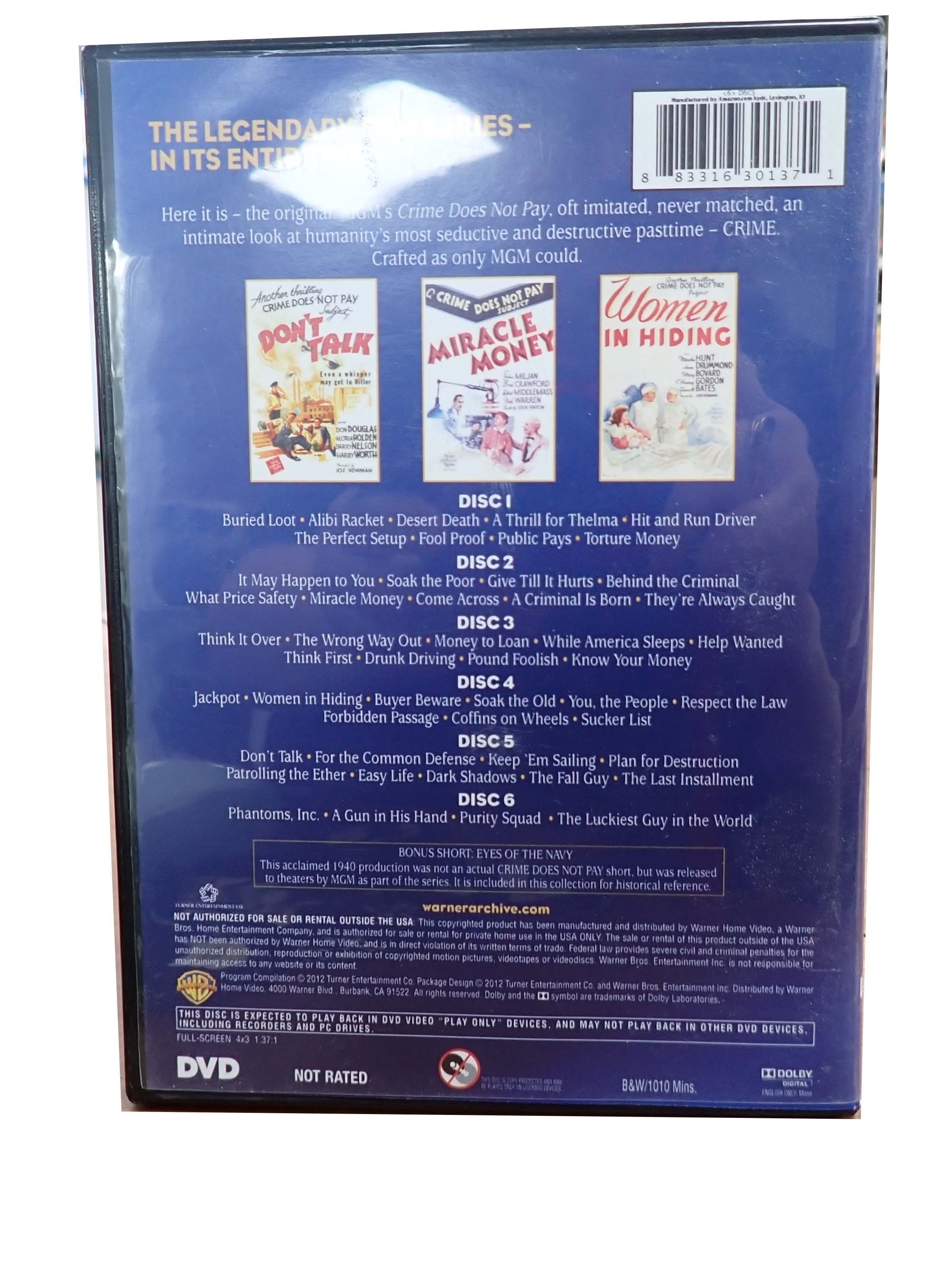 Crime Does Not Pay (Complete Shorts Collection)- [DVD] (Pre-Owned)