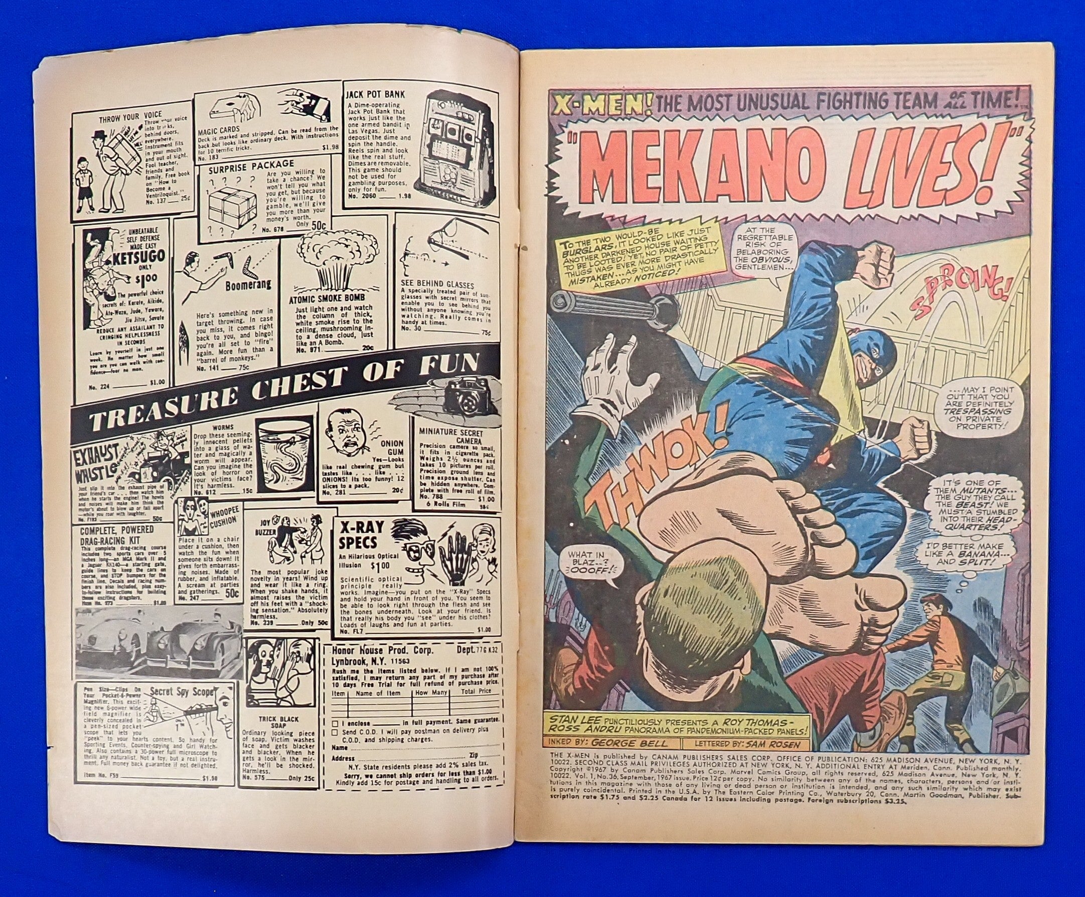 X-Men #36 (1967) - FN (6.0) - 1st Mekano