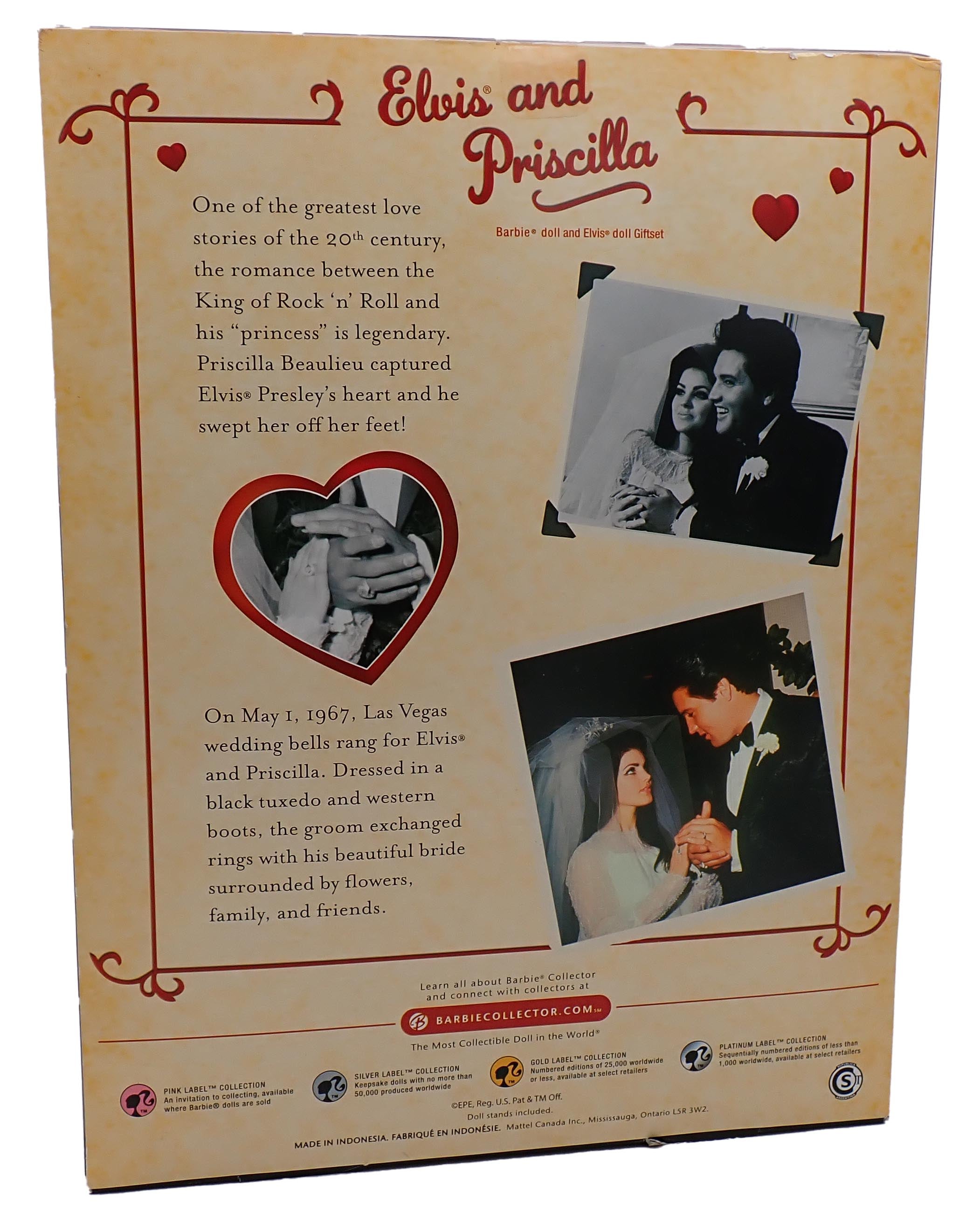 2008 Elvis and Priscilla Wedding Doll Set Barbie (Pre-Owned)