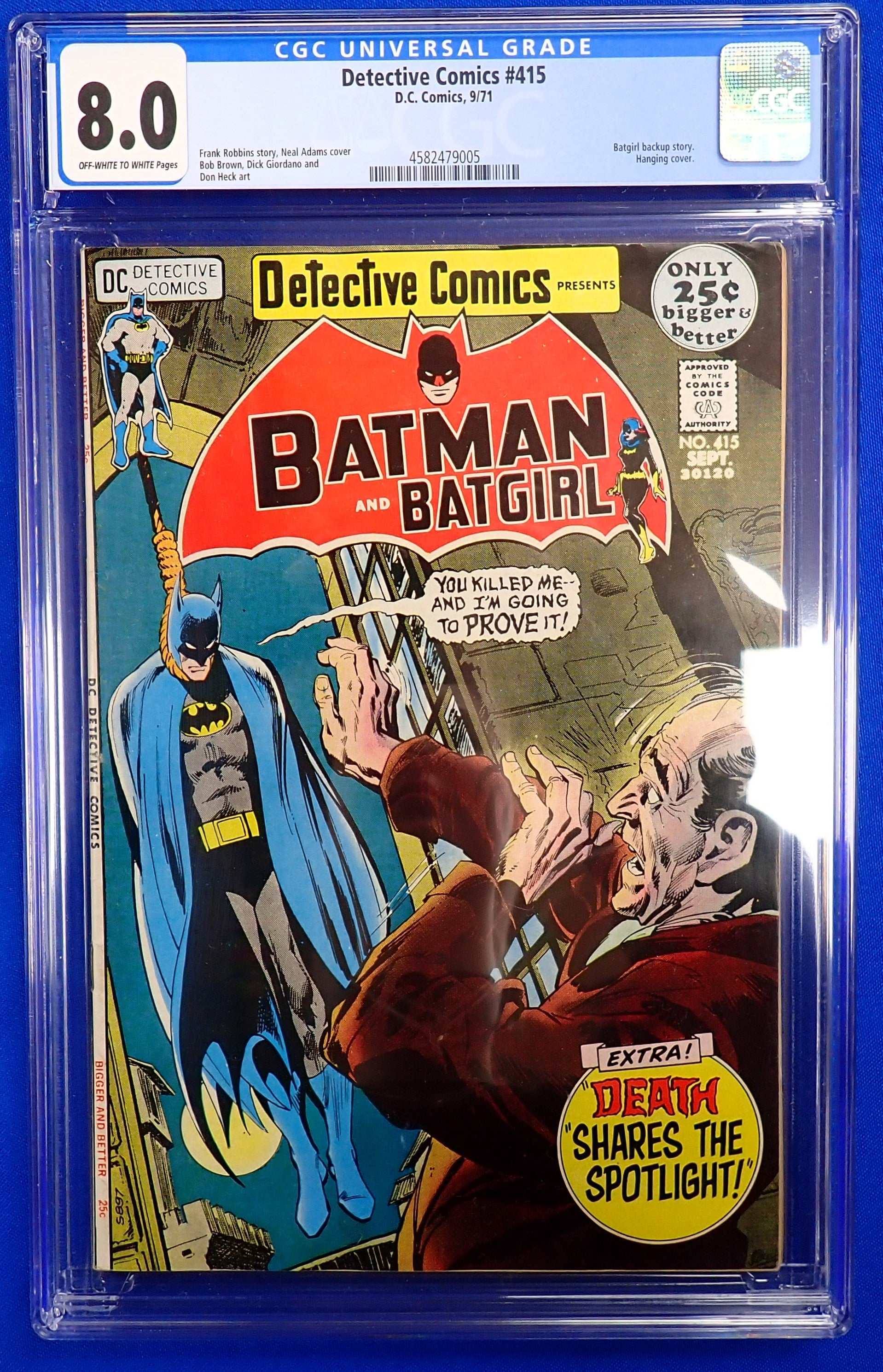 Detective Comics #415 (1971) - CGC 8.0 - Hanging Cover