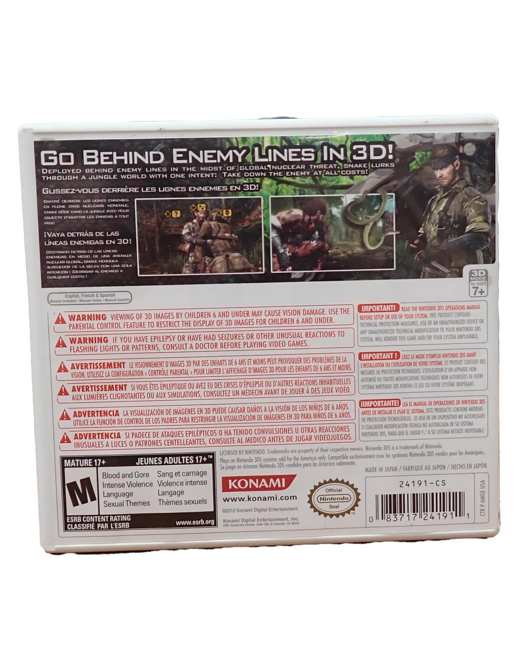 Metal Gear Solid Snake Eater 3D - 3DS