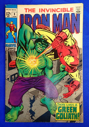 Iron Man #9 (1969) - FN (6.0) - Iron Man vs. Hulk (Android)