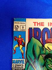 Iron Man #9 (1969) - FN (6.0) - Iron Man vs. Hulk (Android)