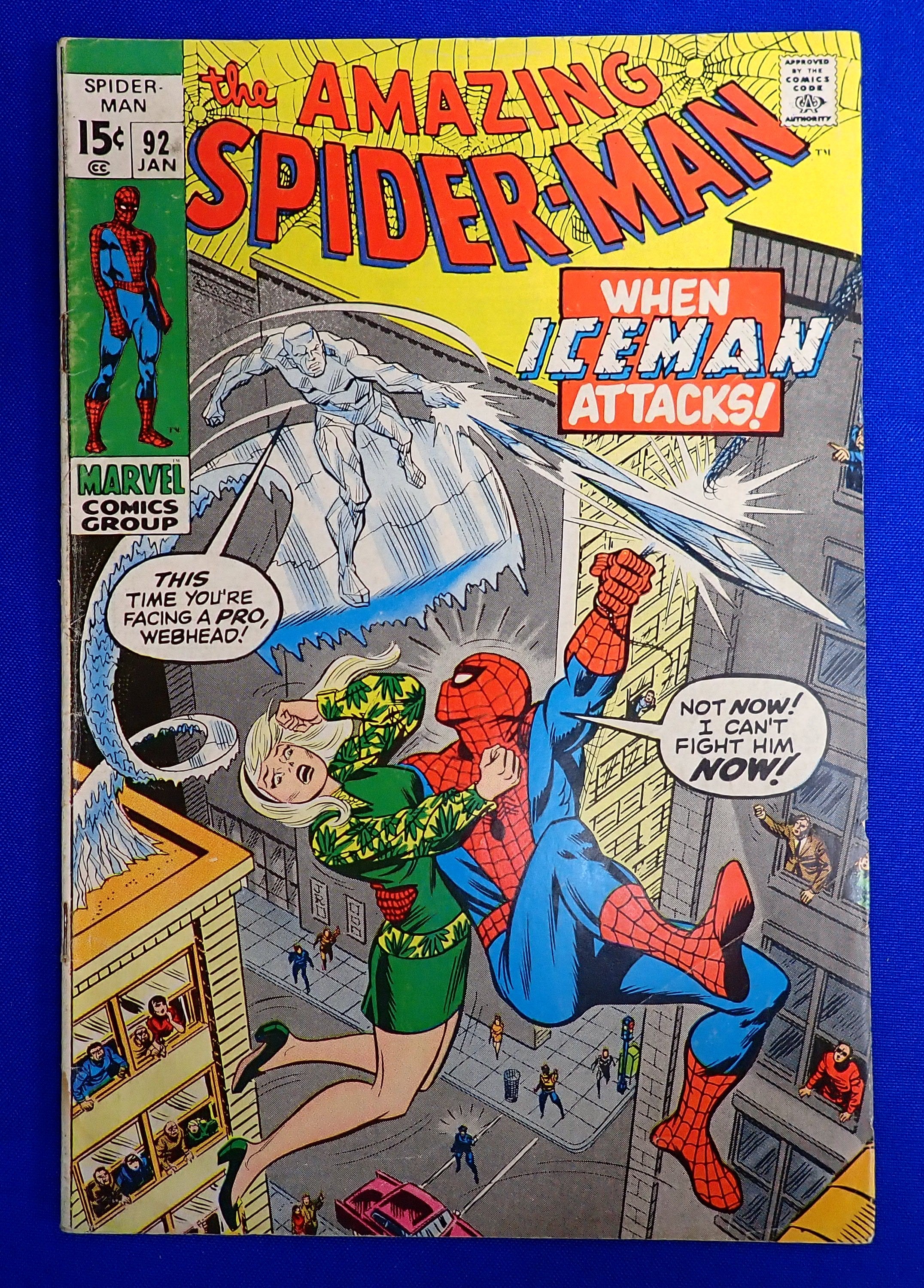 Amazing Spider-Man #92 (1971) - GD+ (2.5) - 1st Battle of Spider-man & Iceman