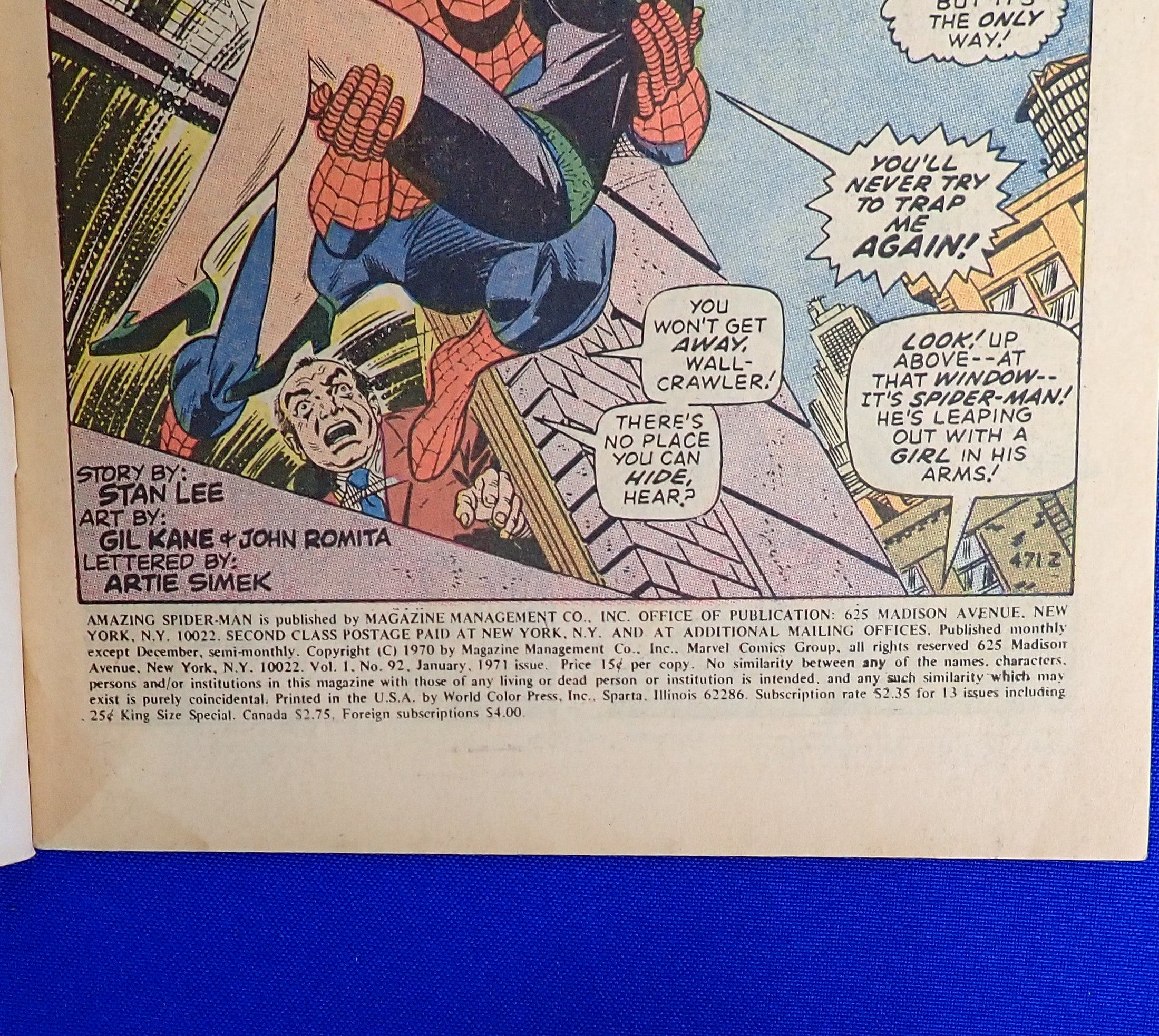 Amazing Spider-Man #92 (1971) - GD+ (2.5) - 1st Battle of Spider-man & Iceman