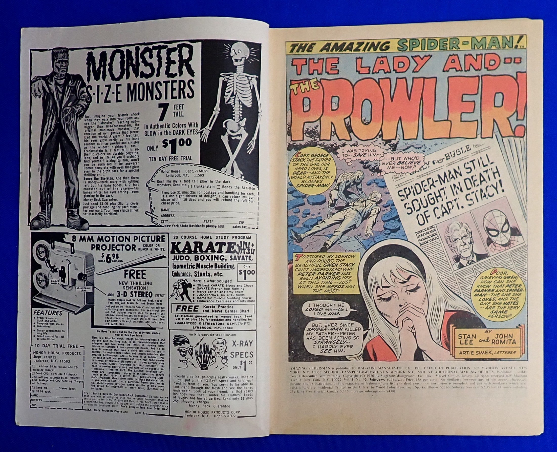 Amazing Spider-Man #93 (1971) - GD (2.0) - 1st App. Arthur Stacy