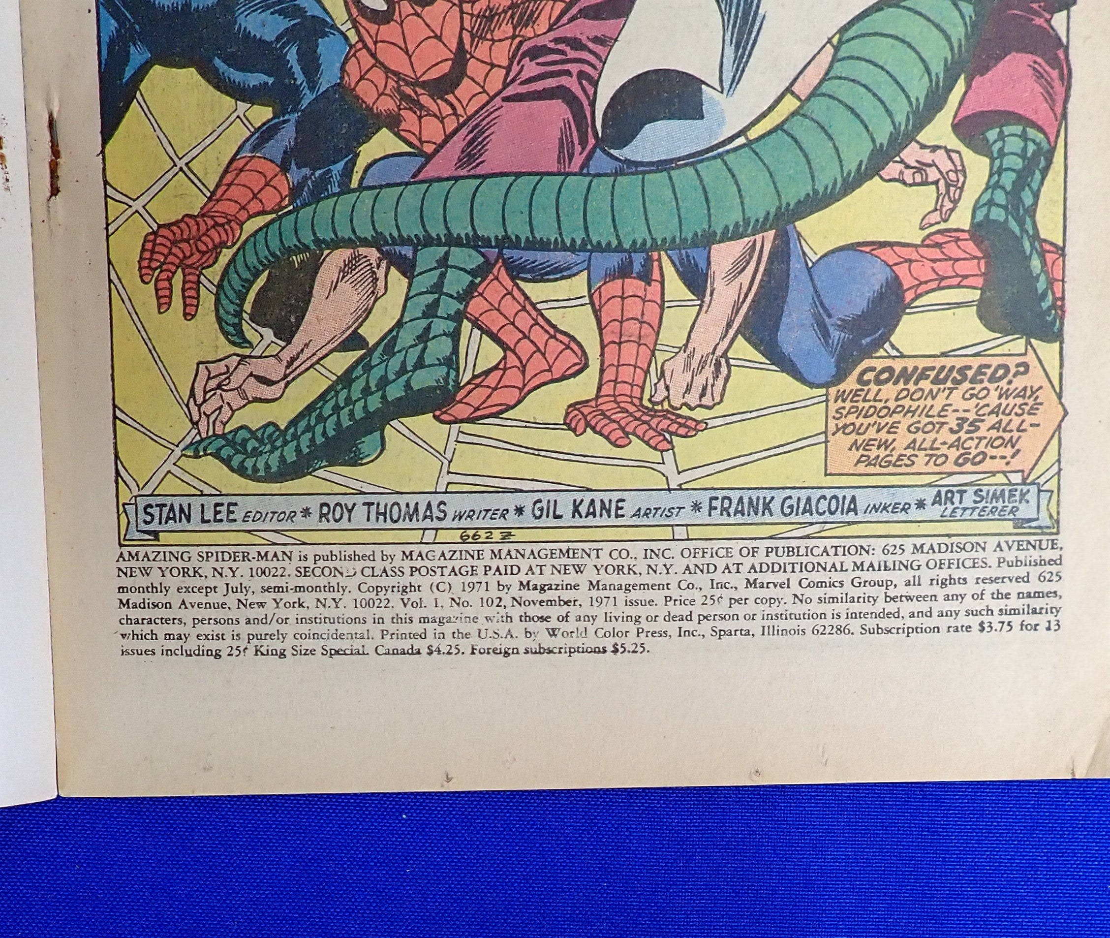 Amazing Spider-Man #102 (1971) - GD/VG- (3.0-3.5) - 2nd App. & Origin Morbius