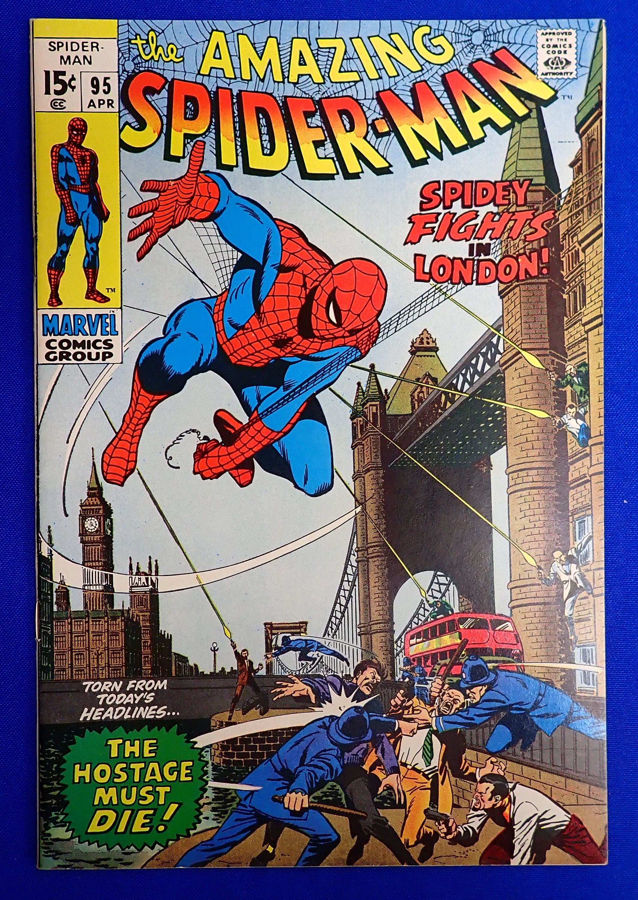 Amazing Spider-Man #95 (1971) - VF/VF+ (8.0-8.5) - Spider-Man Visits London