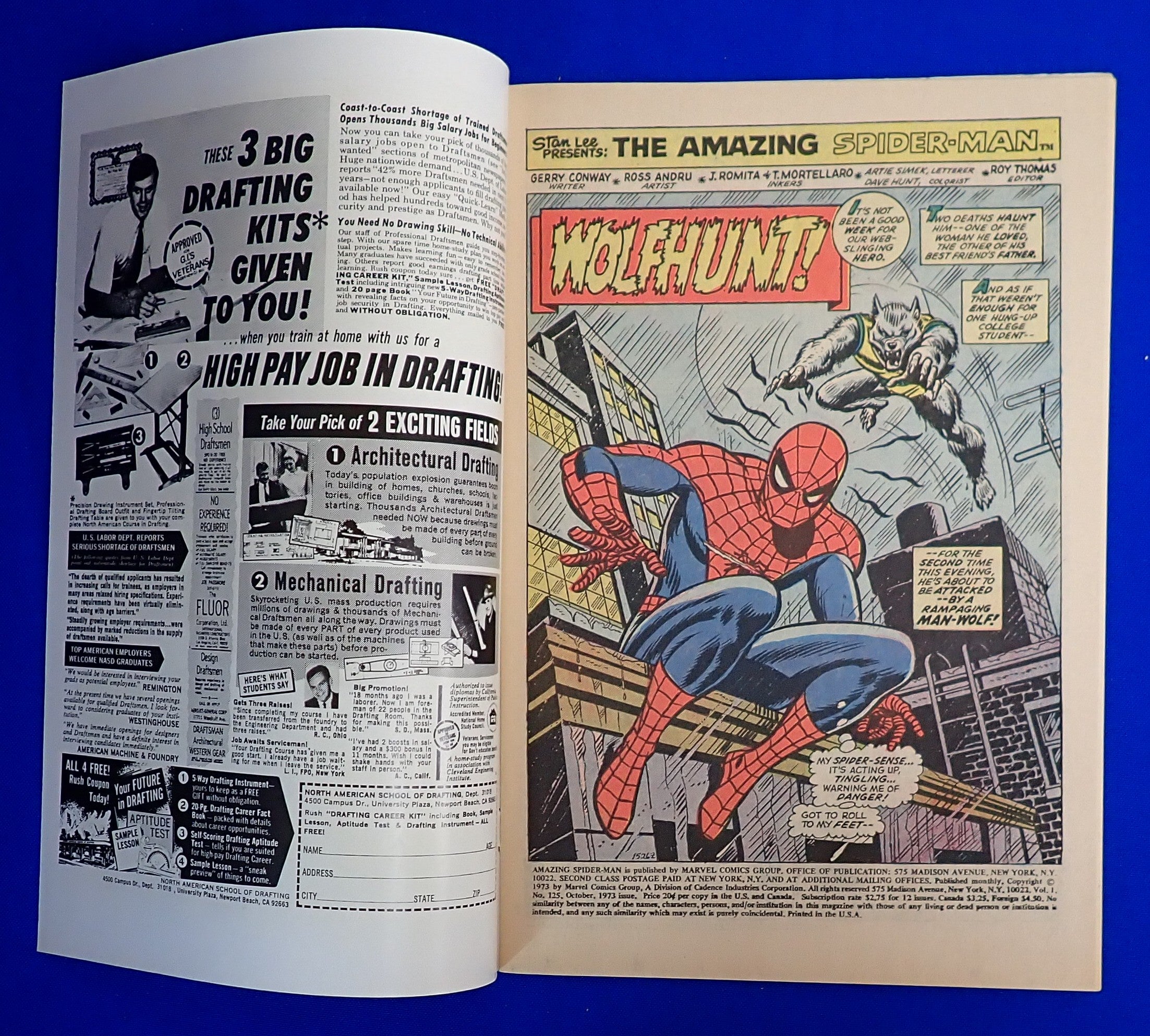 Amazing Spider-Man #125 (1973) - VF+ (8.5) - 2nd App. & Origin of Man-Wolf